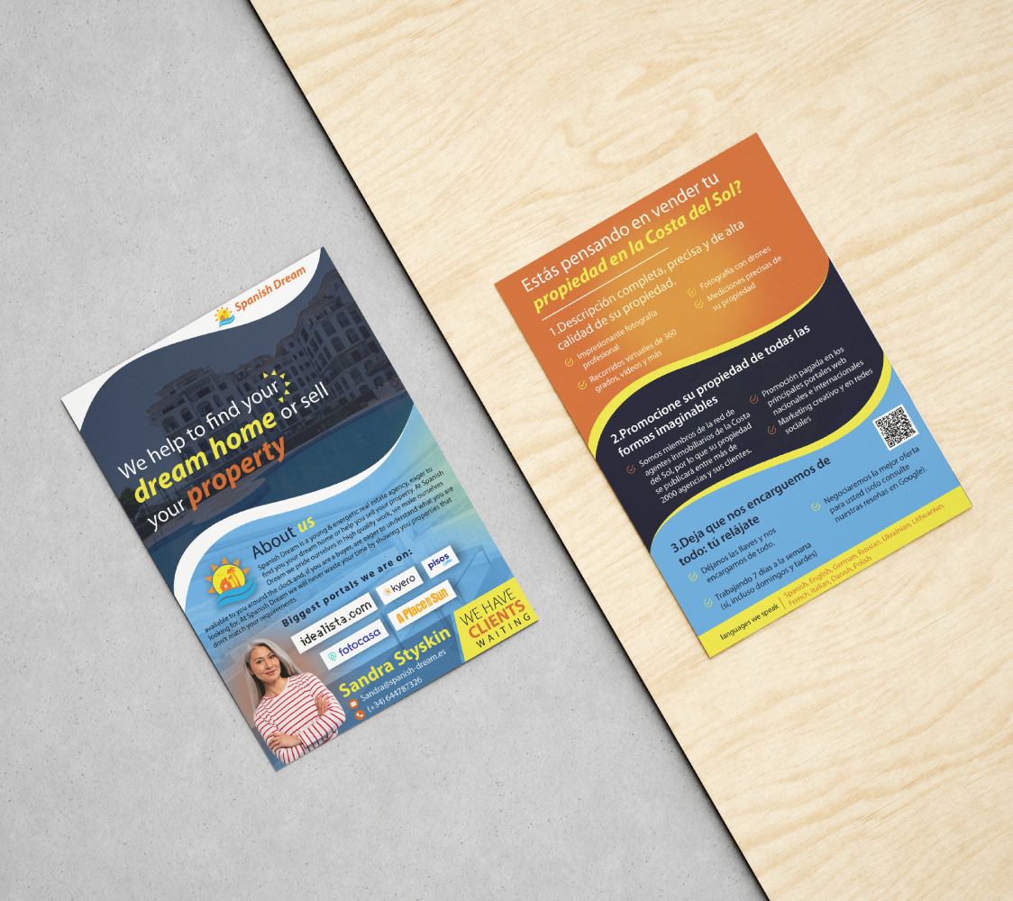 Flyer-Design von design.AI für Spanish Dream Real Estate S.L., B75628917 | Design #35595926
