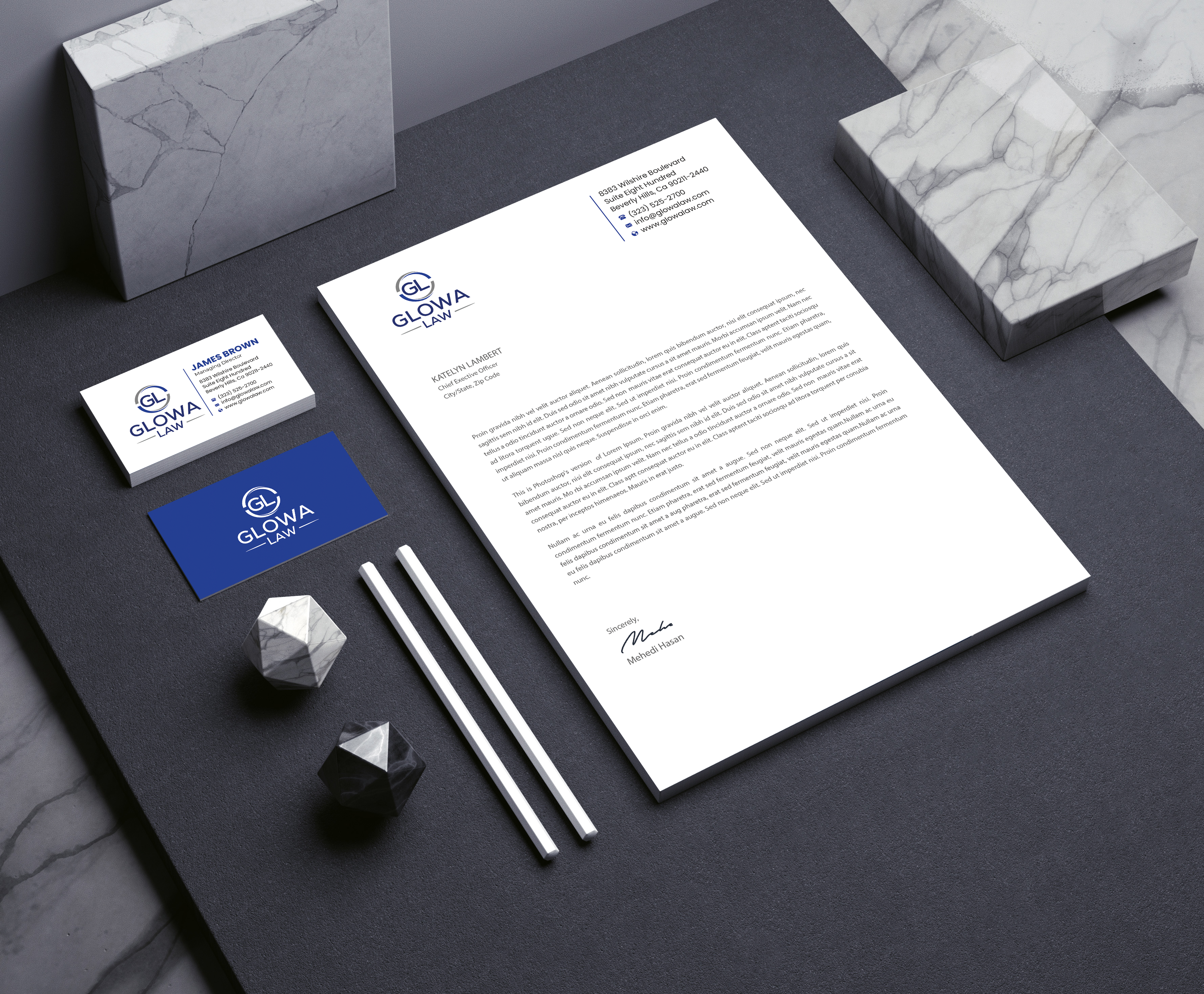 Stationery Design by Expert Bappy for The Law Office of Henry Glowa | Design #35593057