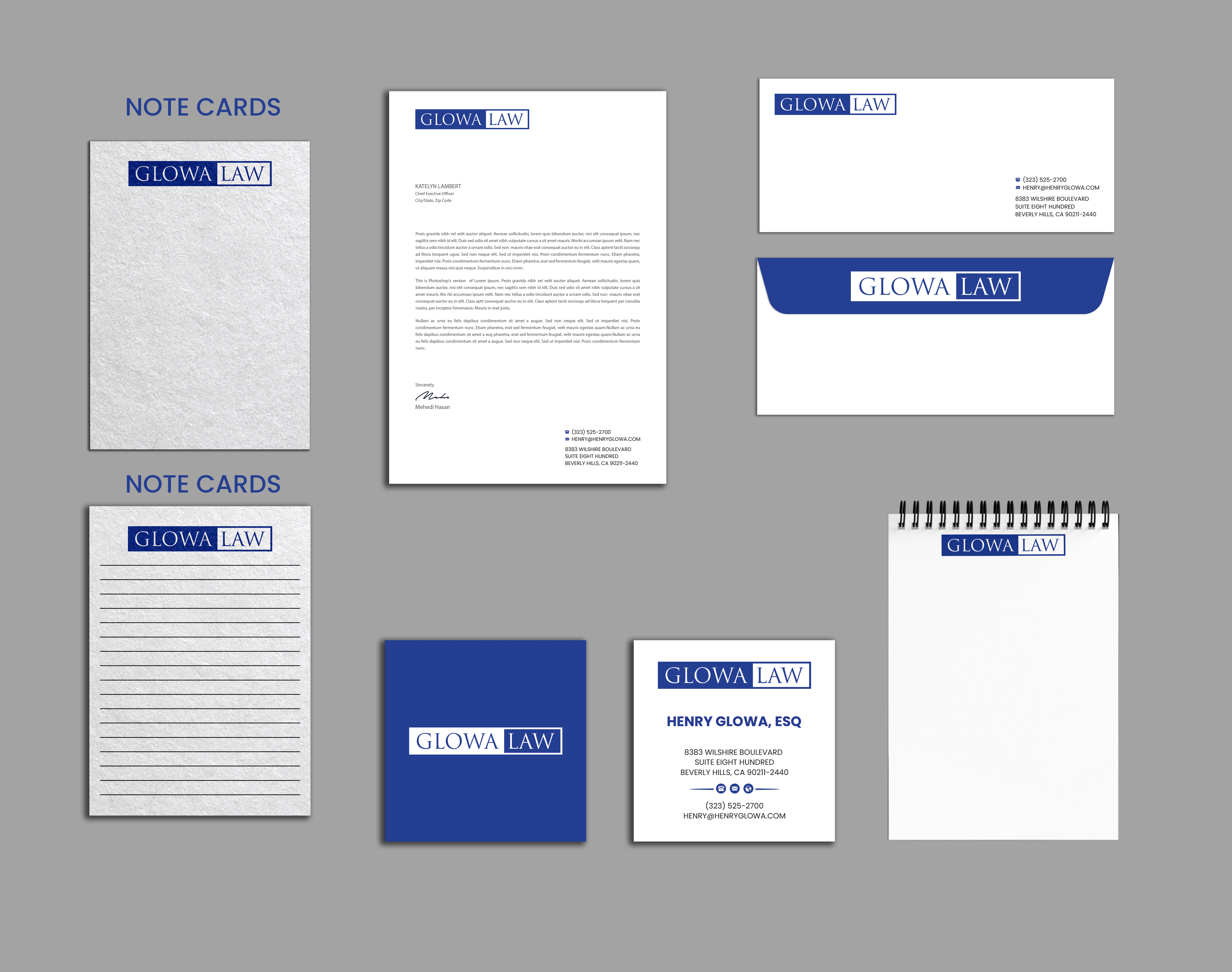 Stationery Design by Expert Bappy for The Law Office of Henry Glowa | Design #35611806