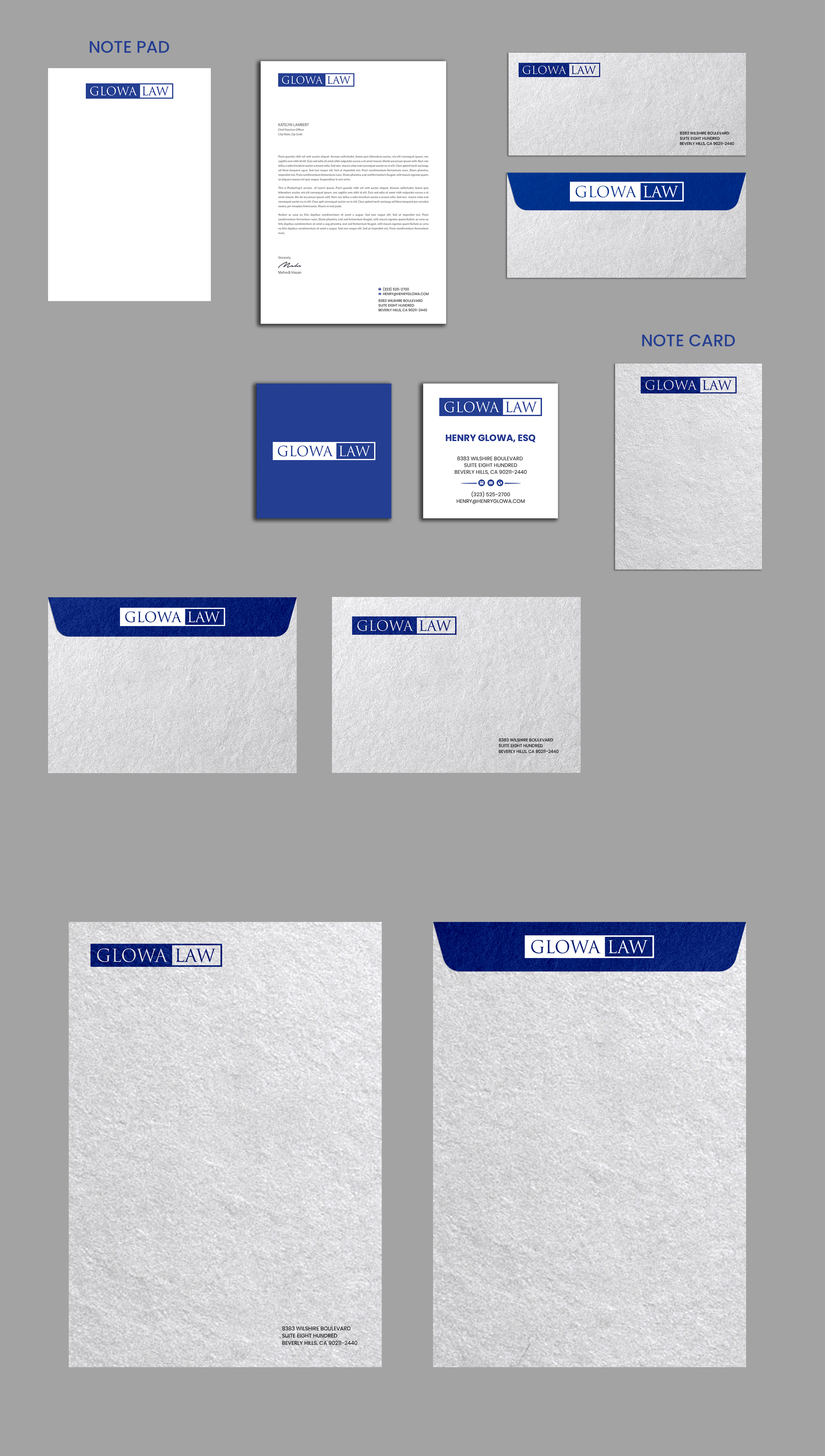 Stationery Design by Expert Bappy for The Law Office of Henry Glowa | Design #35612283