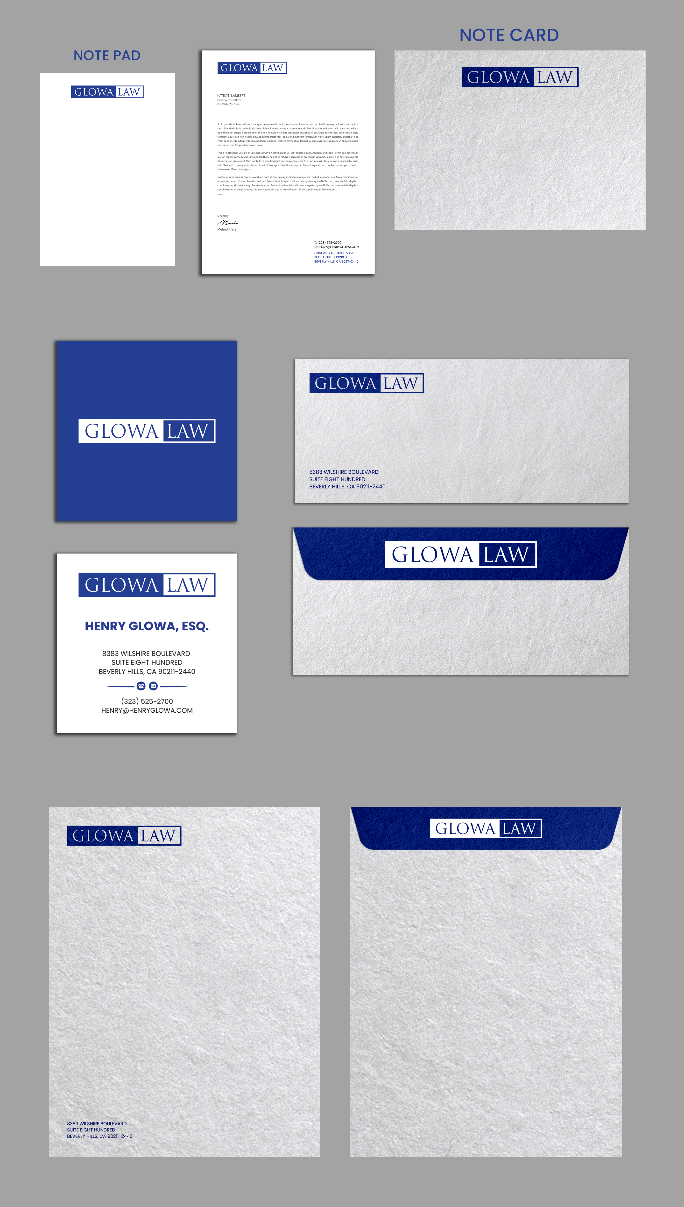 Stationery Design by Expert Bappy for The Law Office of Henry Glowa | Design #35626163