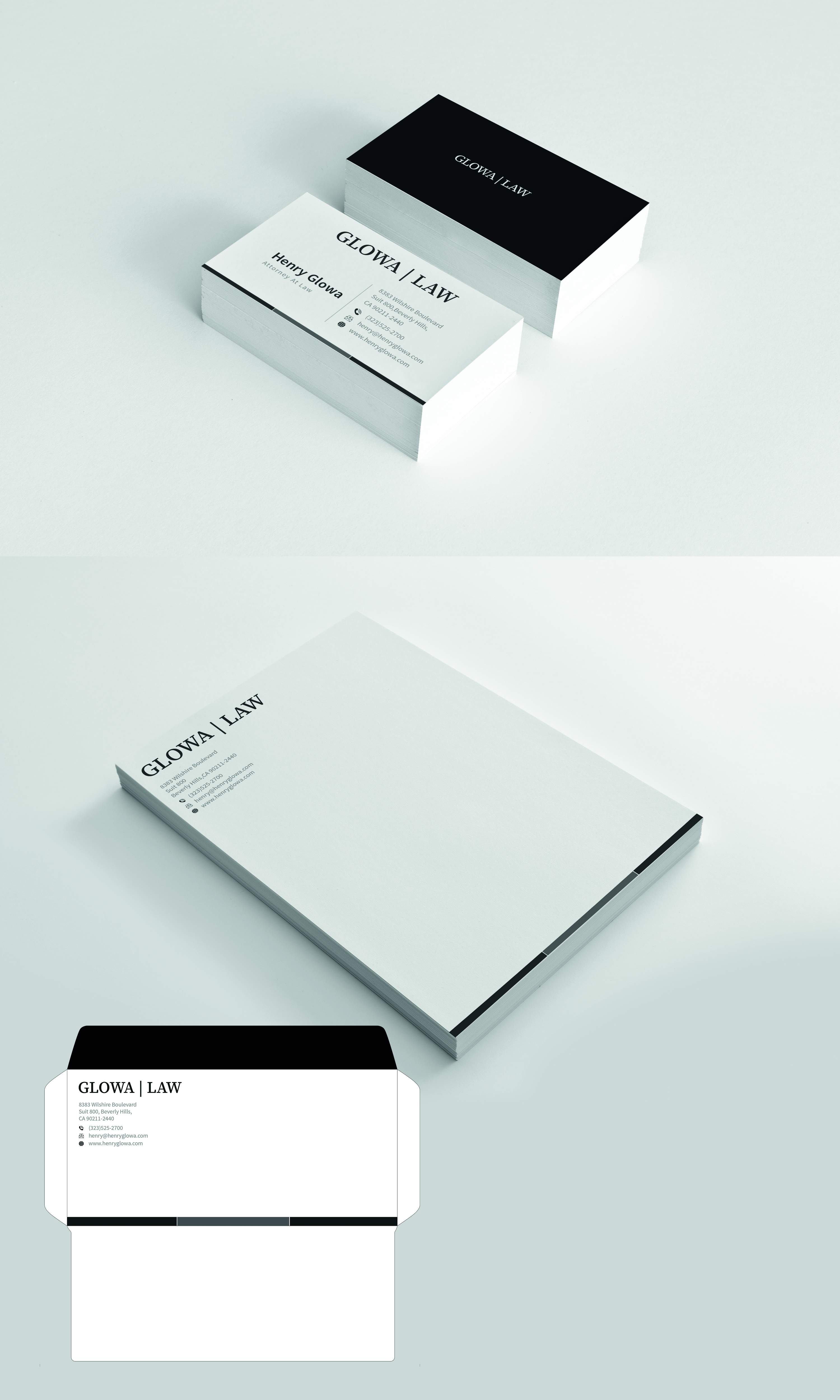 Stationery Design by Shabnum Khan for The Law Office of Henry Glowa | Design #35582125
