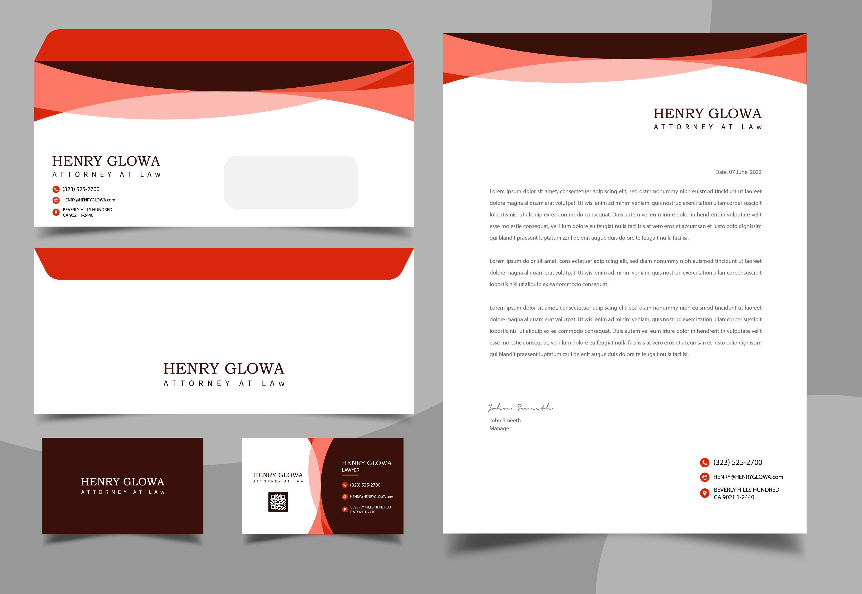 Stationery Design by Design Ninja 47 for The Law Office of Henry Glowa | Design #35577165