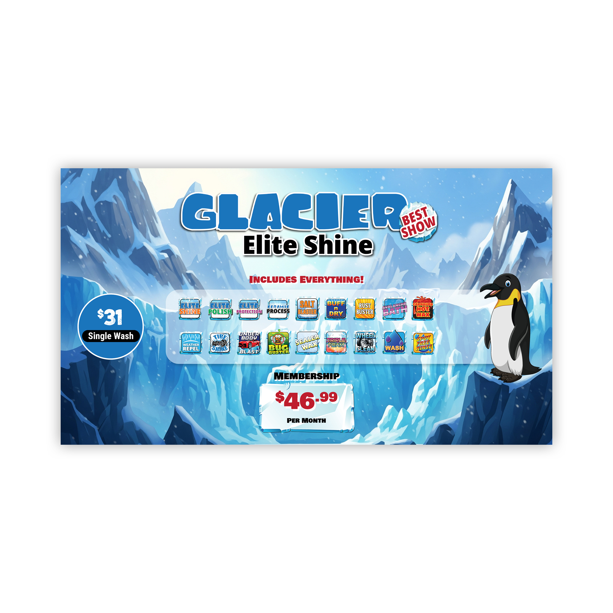 Diseño Gráfico por JanuXart para Glacier Express Car Wash | Diseño #35610882