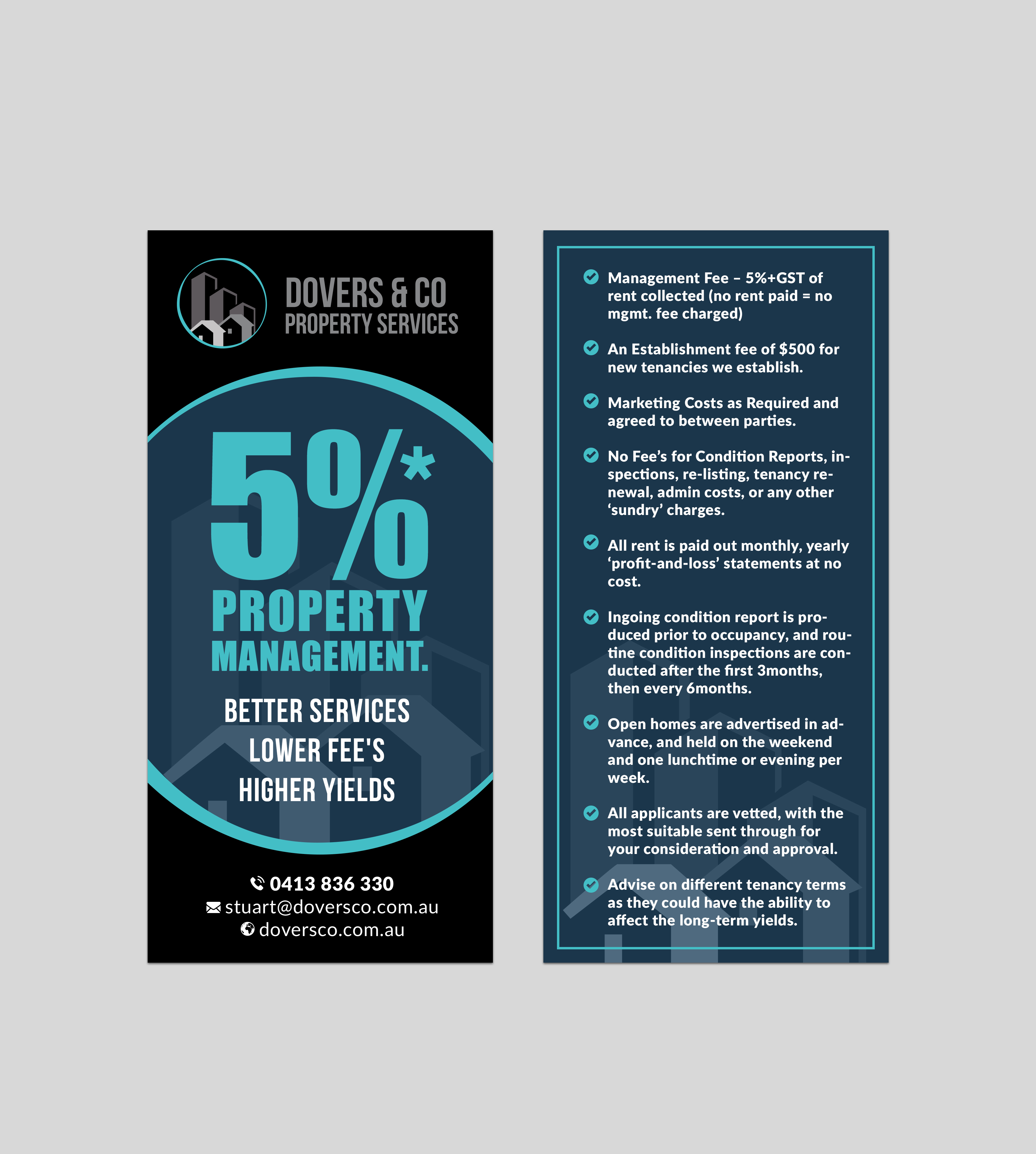 Flyer-Design von Sun Moon Graphic Designer für Dovers & Co Property Services | Design #35574688