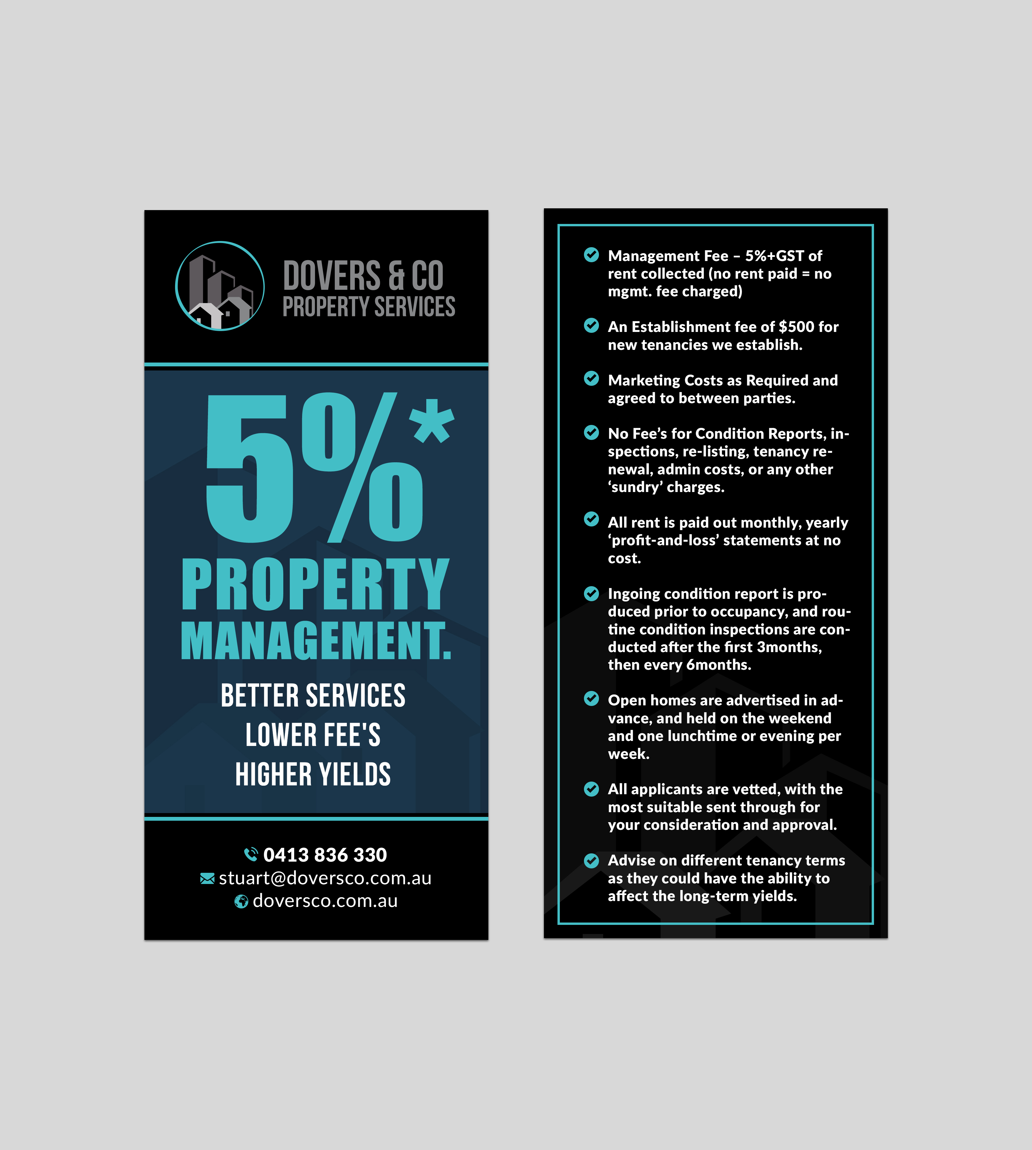 Flyer Design by Sun Moon Graphic Designer for Dovers & Co Property Services | Design #35574810