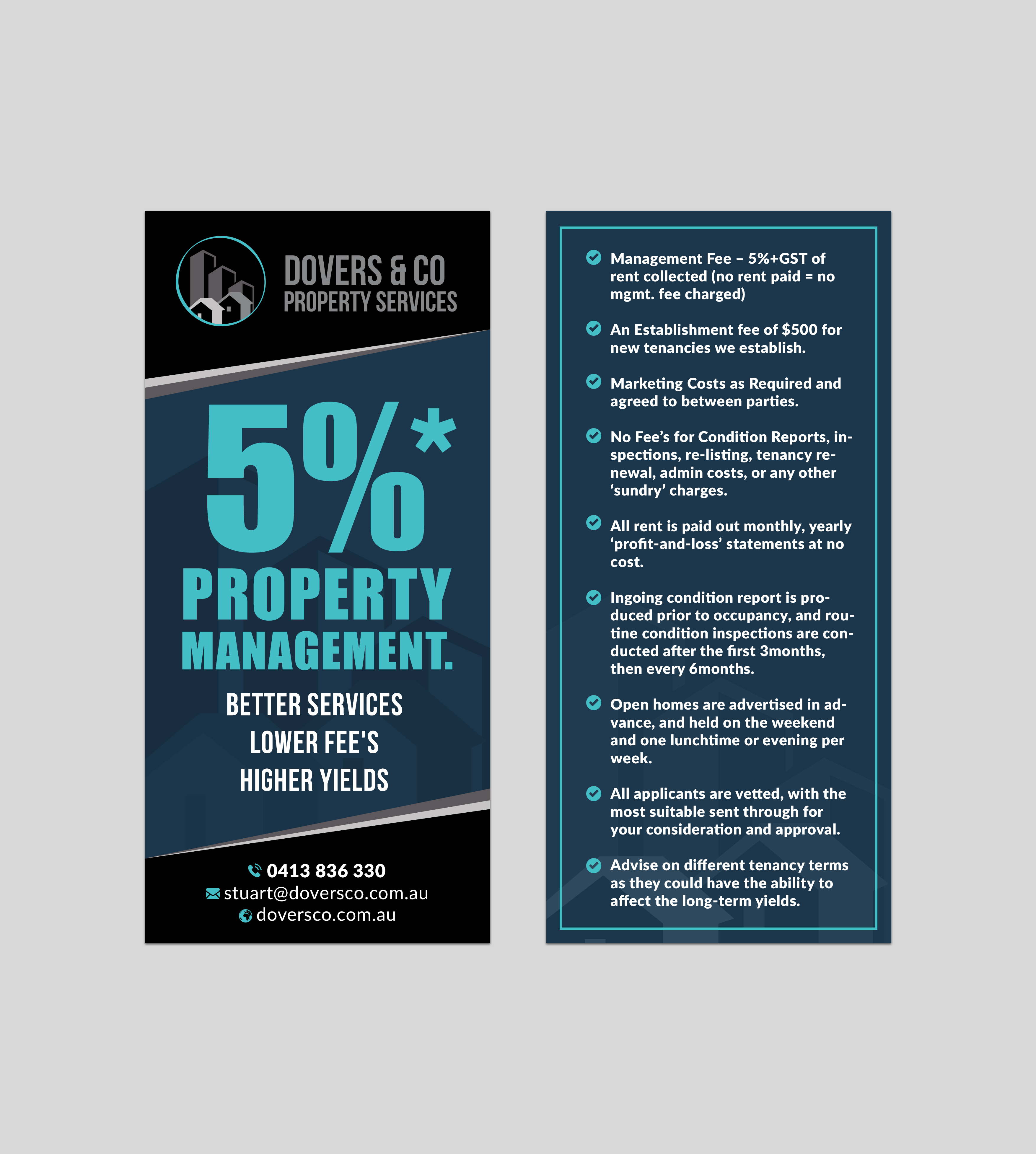 Flyer Design by Sun Moon Graphic Designer for Dovers & Co Property Services | Design #35574811