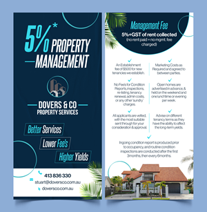 Diseño de Flyer por Graphic Guy para Dovers & Co Property Services | Diseño #35577708