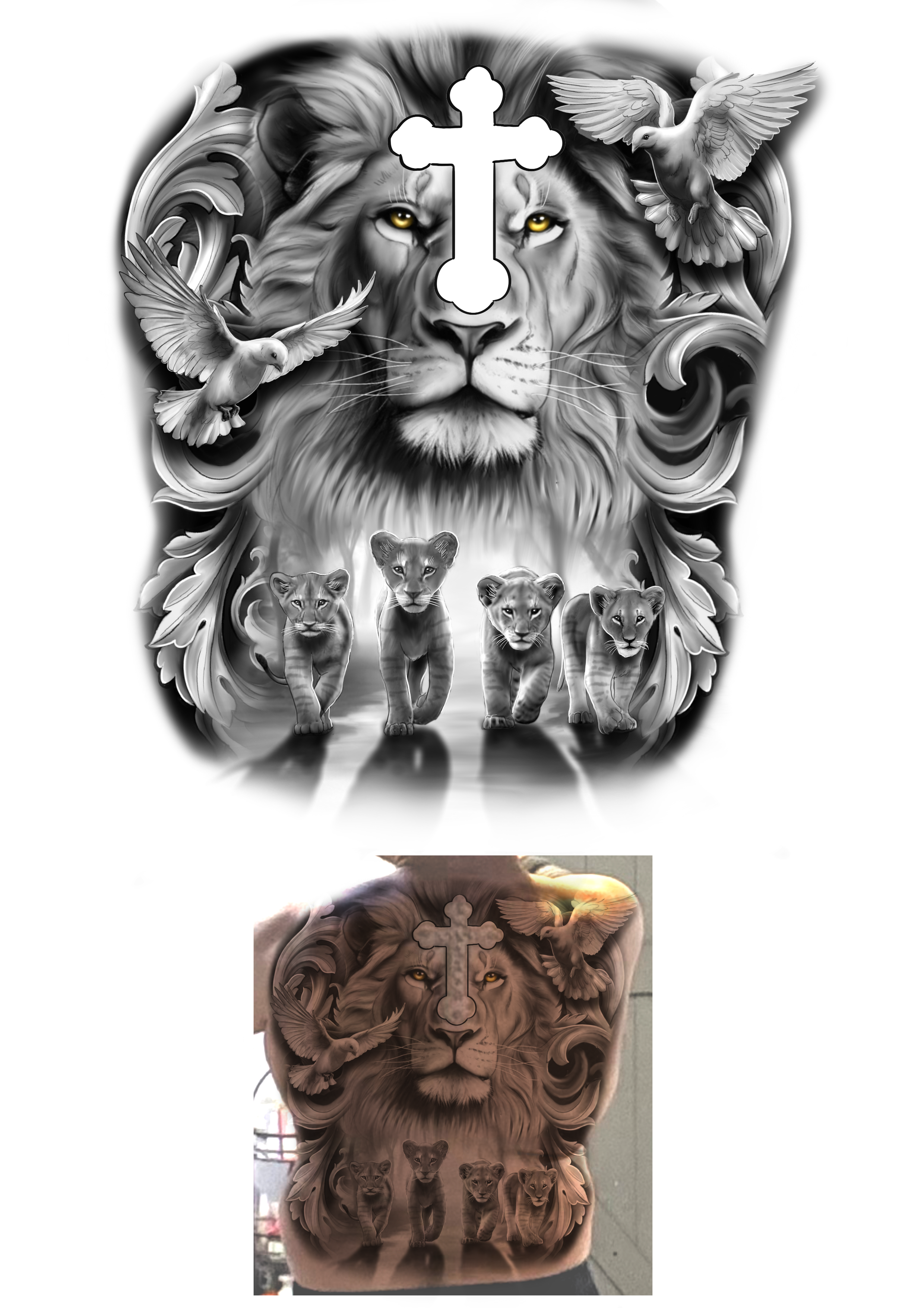 Tattoo Design by rafaelcame 2 for this project | Design #35606420