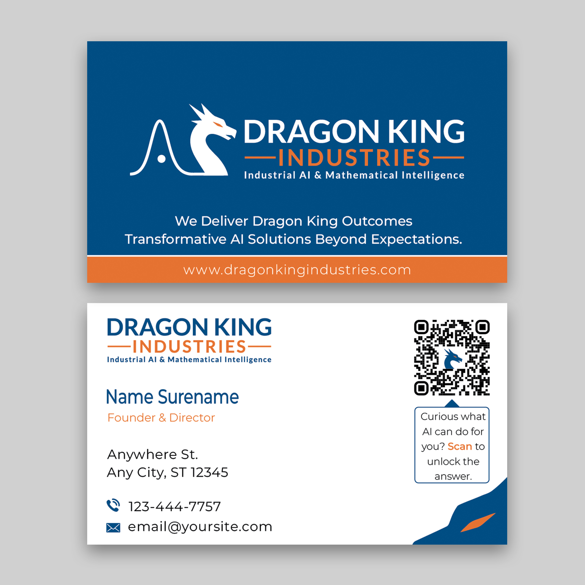Visitenkarten-Design von Majed D für Dragon King Industries | Design #35651021