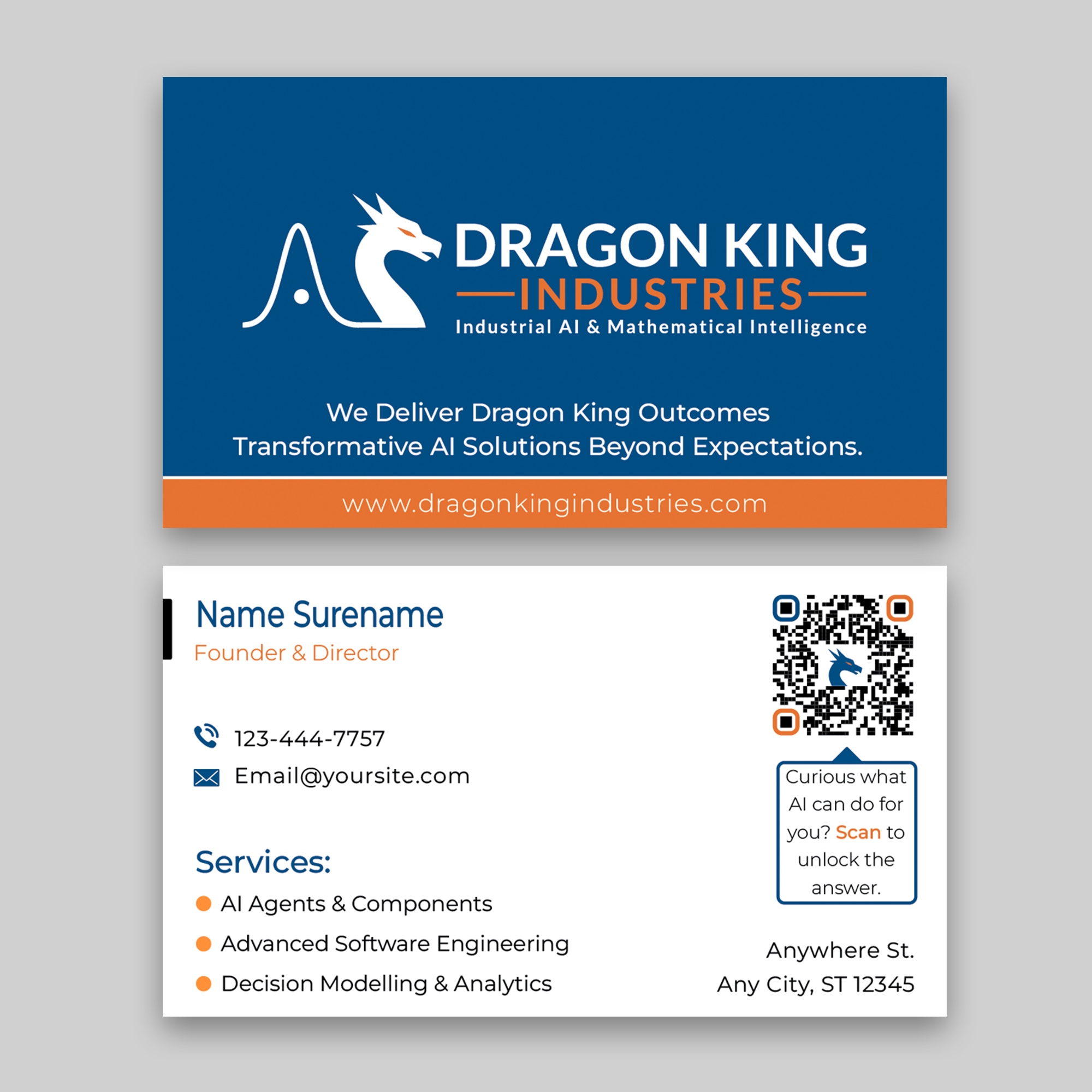 Visitenkarten-Design von Majed D für Dragon King Industries | Design #35651022
