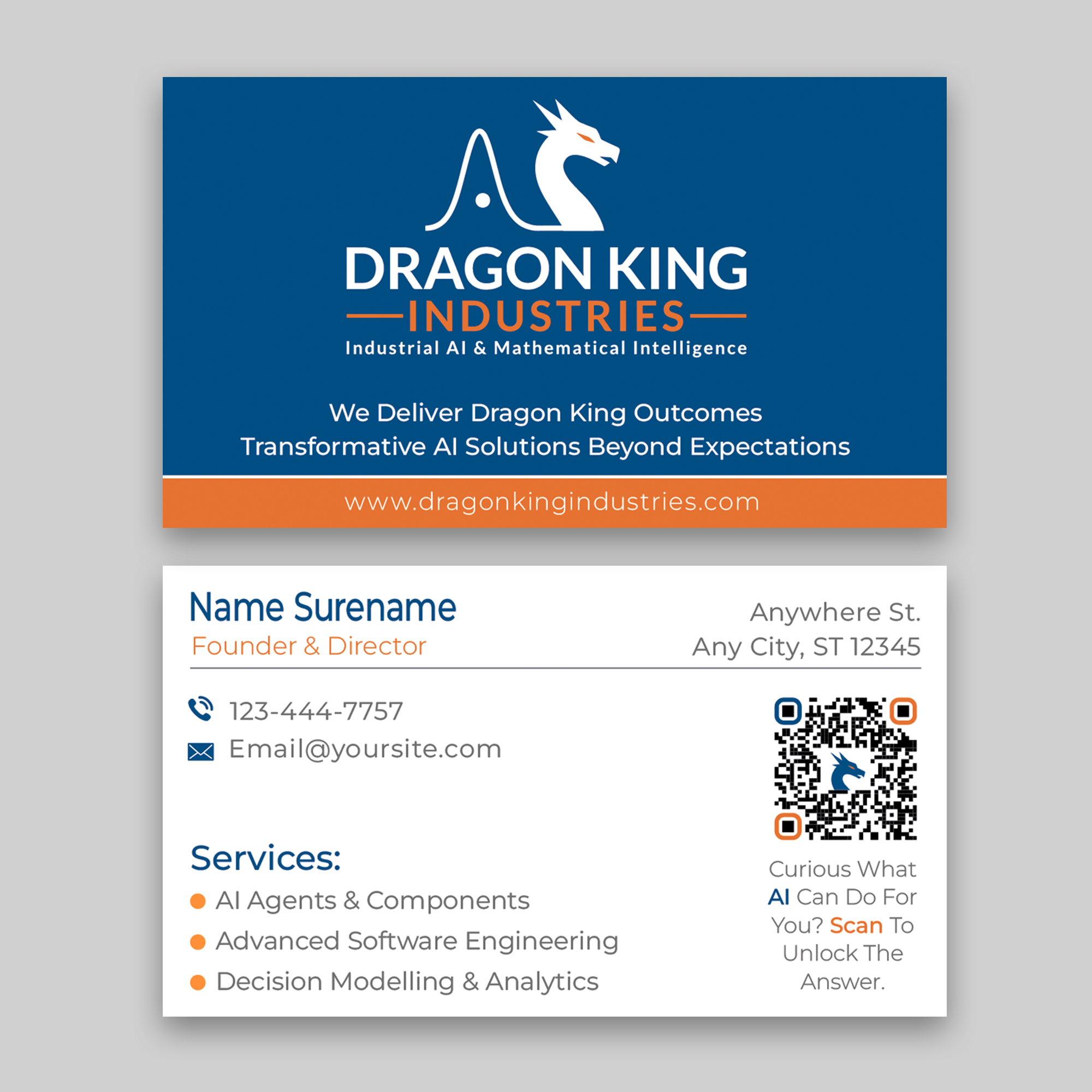 Visitenkarten-Design von Majed D für Dragon King Industries | Design #35654612