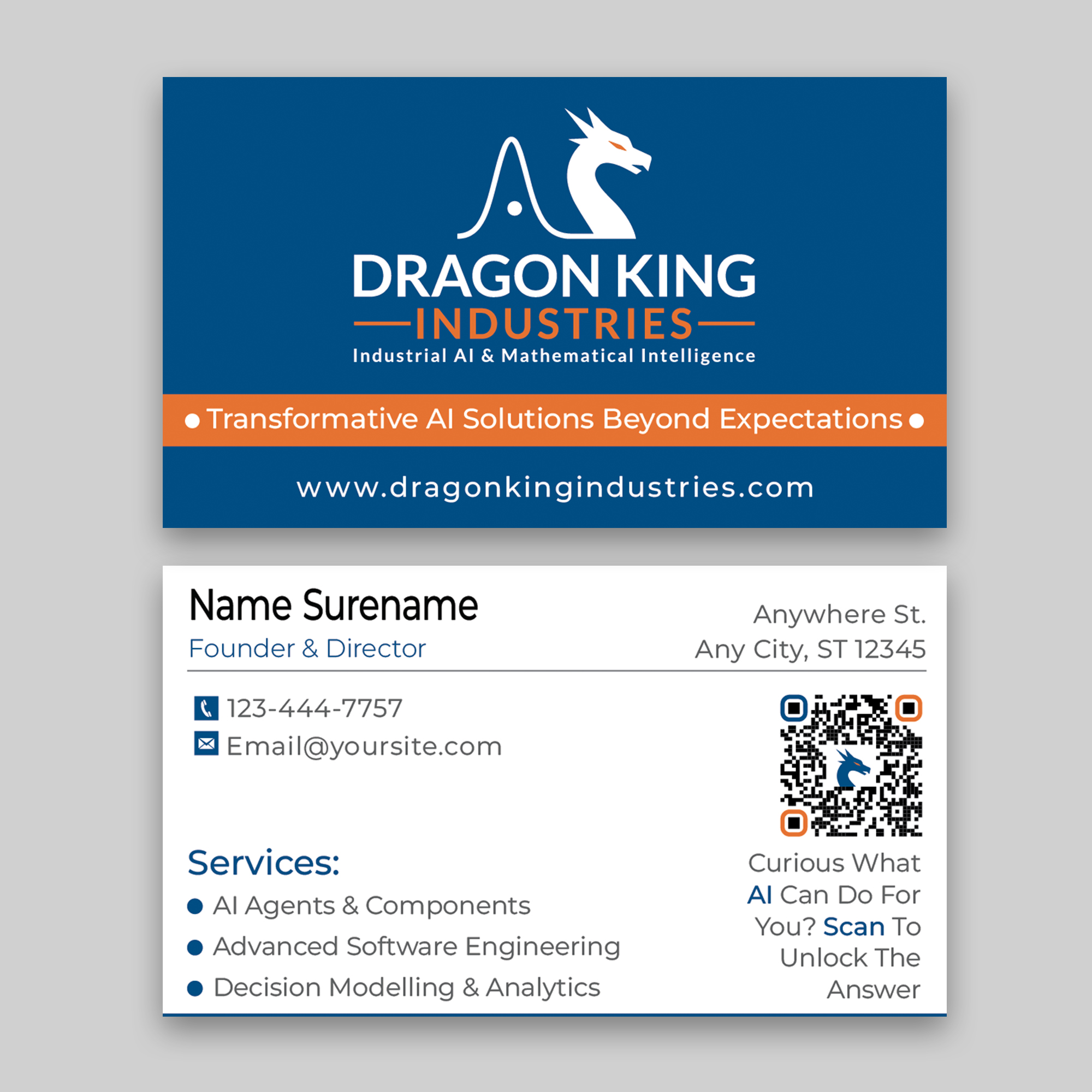 Visitenkarten-Design von Majed D für Dragon King Industries | Design #35655136