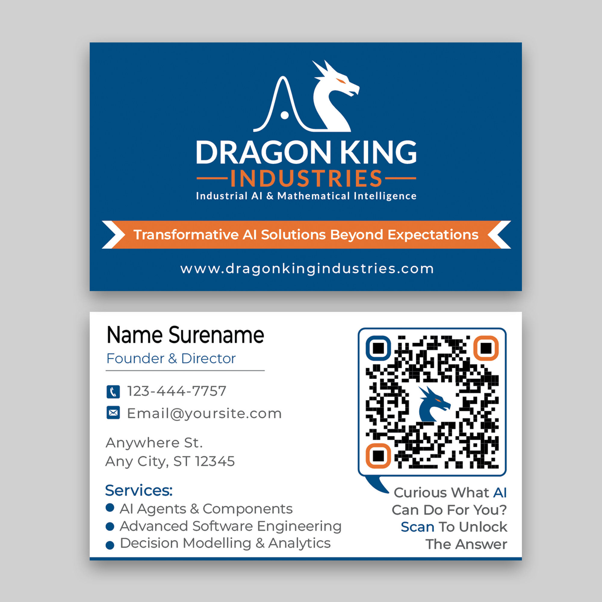 Visitenkarten-Design von Majed D für Dragon King Industries | Design #35656128