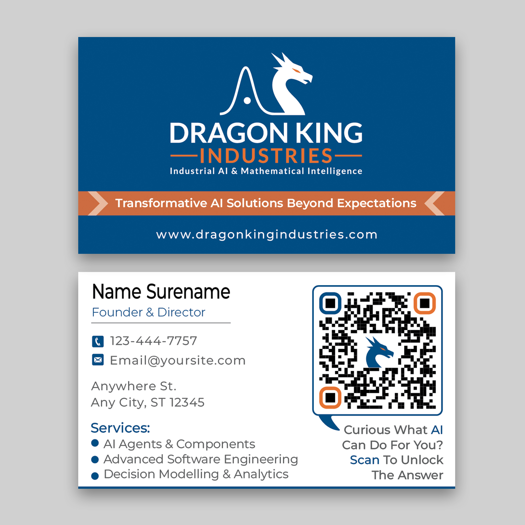 Visitenkarten-Design von Majed D für Dragon King Industries | Design #35656131