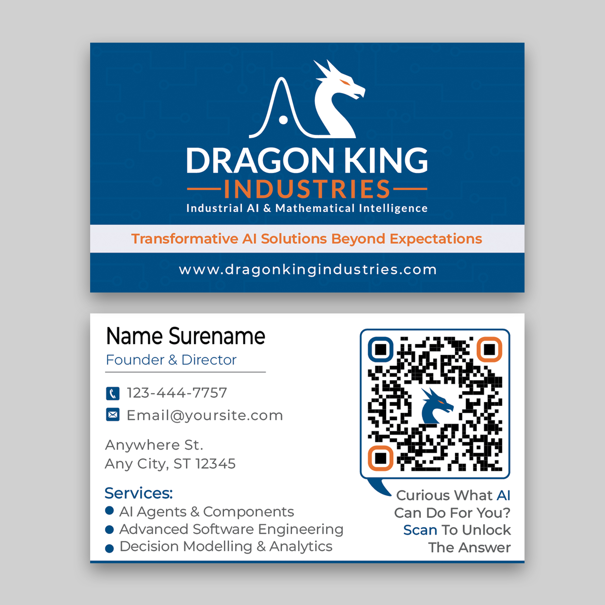 Visitenkarten-Design von Majed D für Dragon King Industries | Design #35656505