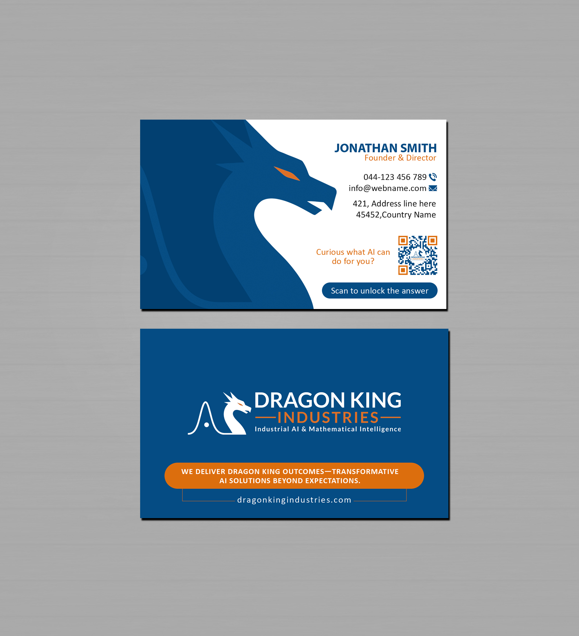 Business Card Design by Creations Box 2015 for Dragon King Industries | Design #35641935