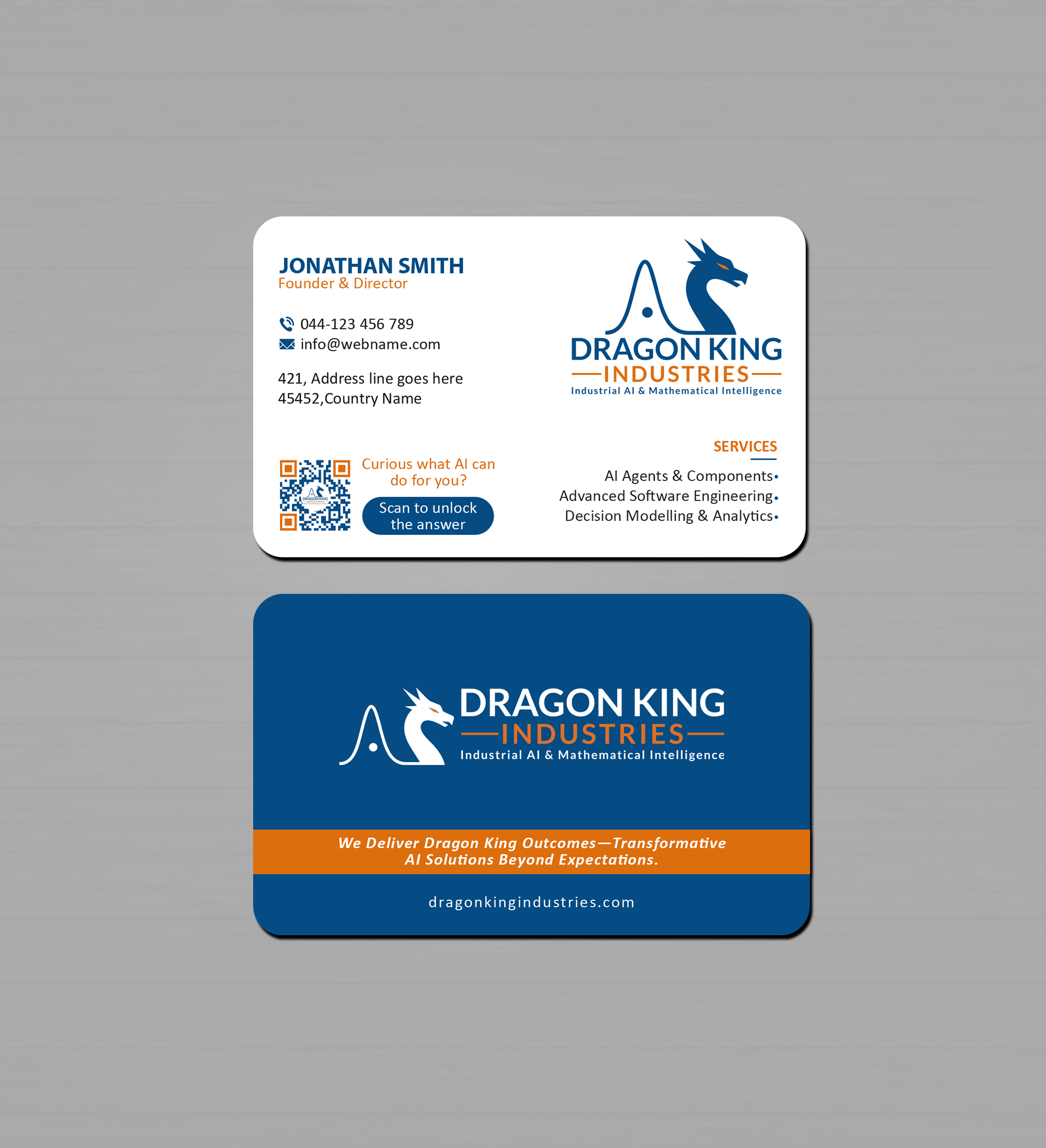 Business Card Design by Creations Box 2015 for Dragon King Industries | Design #35641936
