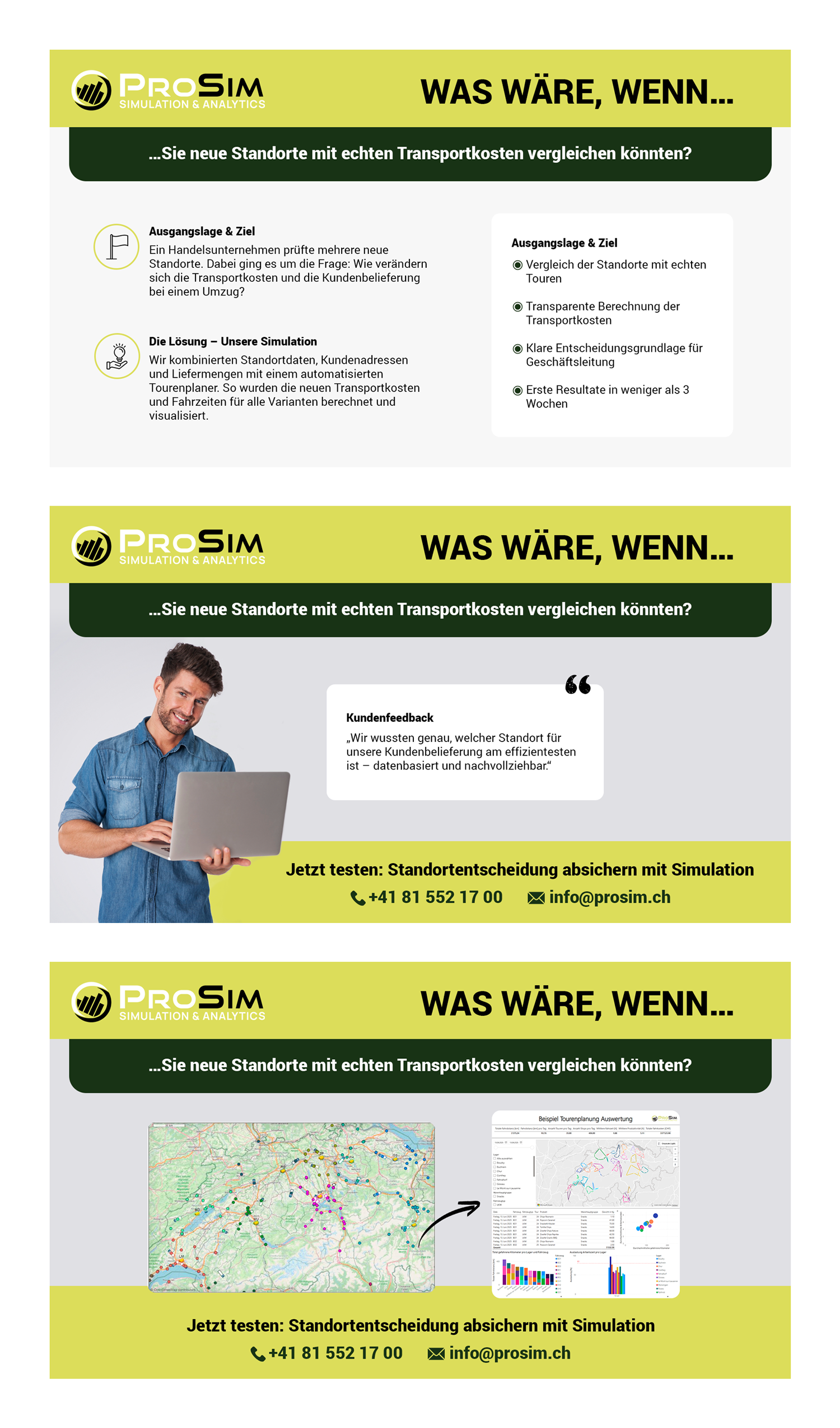 Diseño de Flyer por karina Bertarione para ProSim GmbH | Diseño #35649455