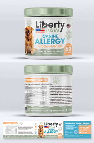LibertyPaw Supplement label design