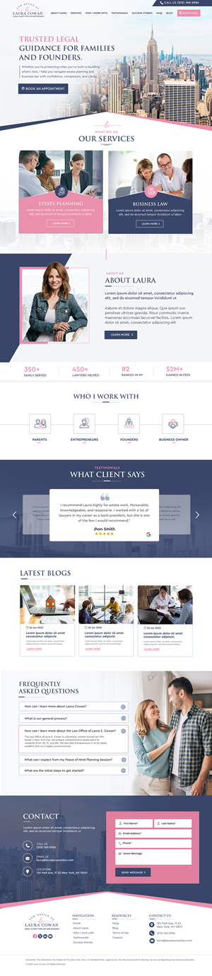 Website Design for NYC Female Attorney – Clean, Warm, Professional