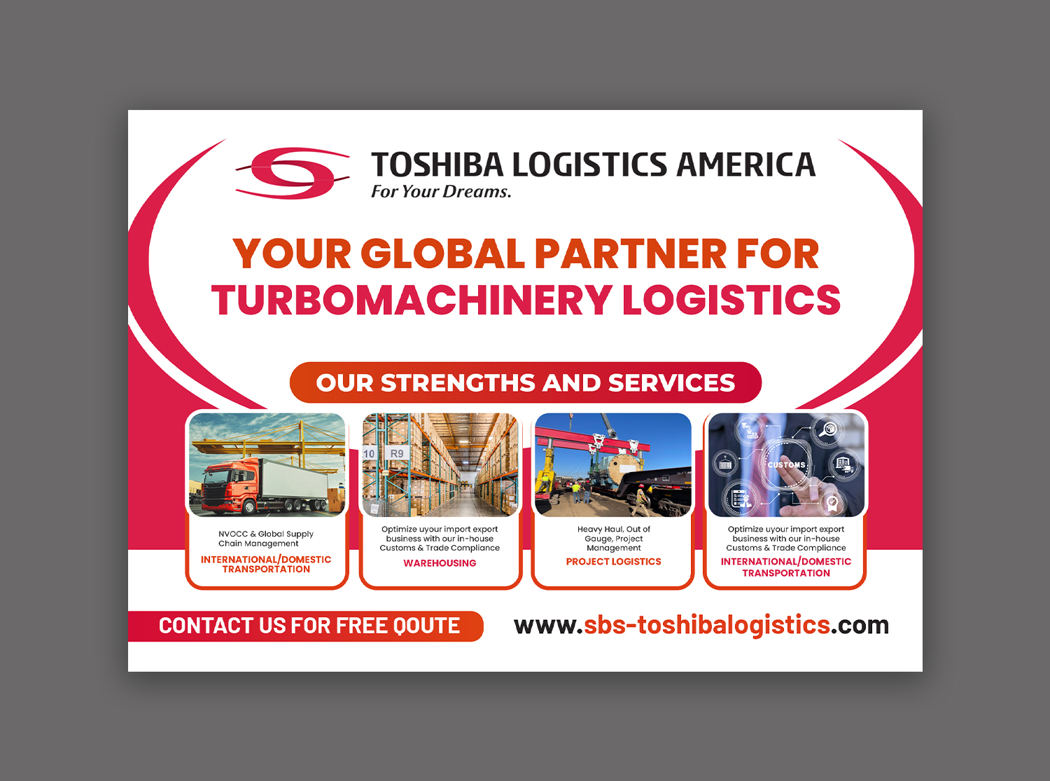 Diseño Gráfico por debdesign para Toshiba Logistics America | Diseño #35686985