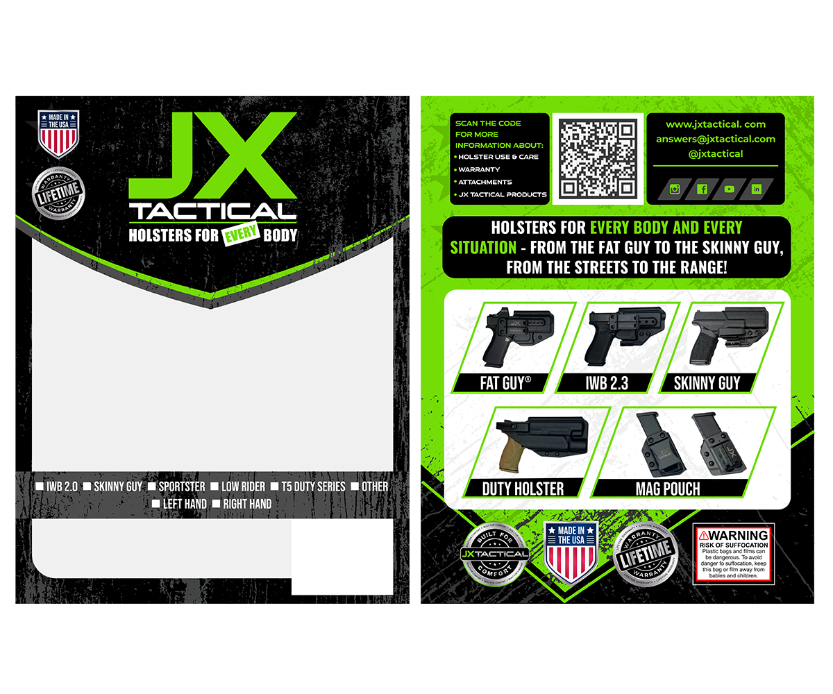 Verpackungs-Design von Lezette_G für JX Tactical | Design #35717566