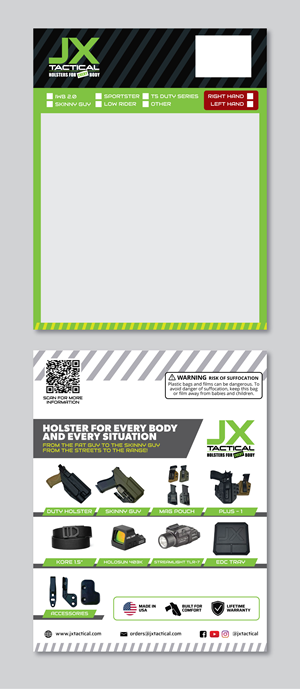 Verpackungs-Design von Fajr. für JX Tactical | Design: #35680664