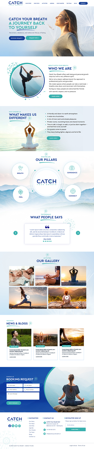 Diseño Web por Blue Sparrow para Catch Your Breath Sàrl | Diseño: #35683691