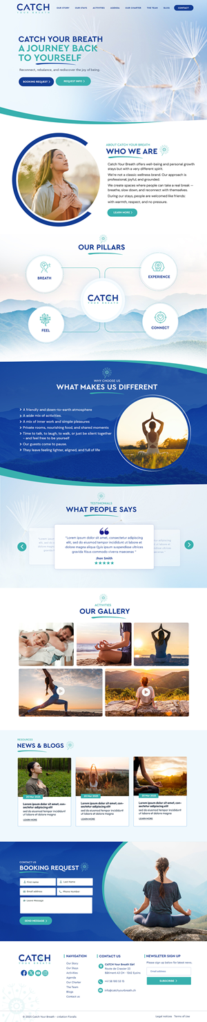 Web Design by Blue Sparrow for Catch Your Breath Sàrl | Design: #35815284