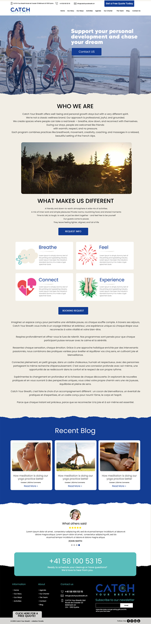 Diseño Web por BWS01 para Catch Your Breath Sàrl | Diseño #35711967