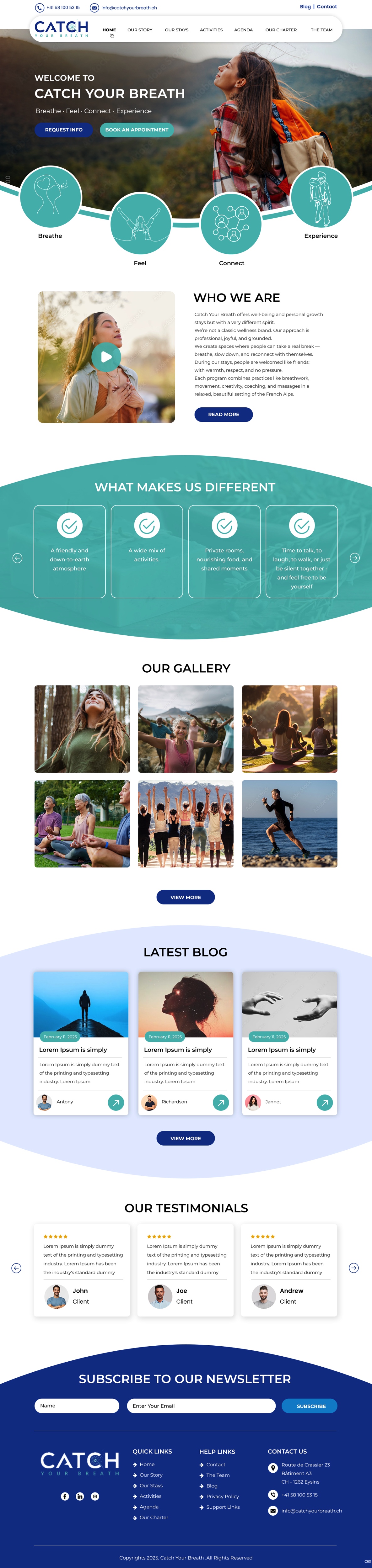 Web Design by pb for Catch Your Breath Sàrl | Design #35690824