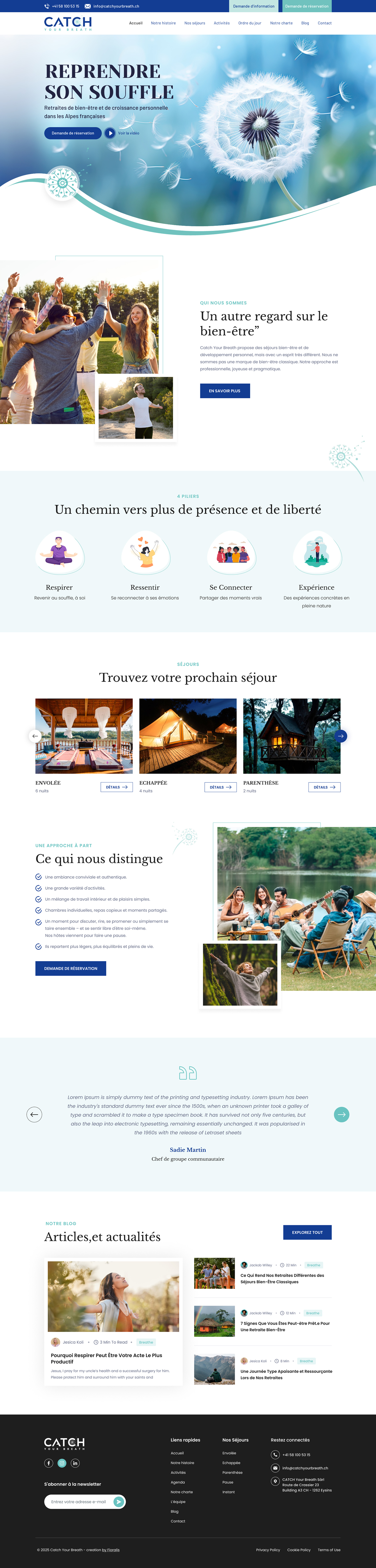 Web Design by Sbss for Catch Your Breath Sàrl | Design #35690406