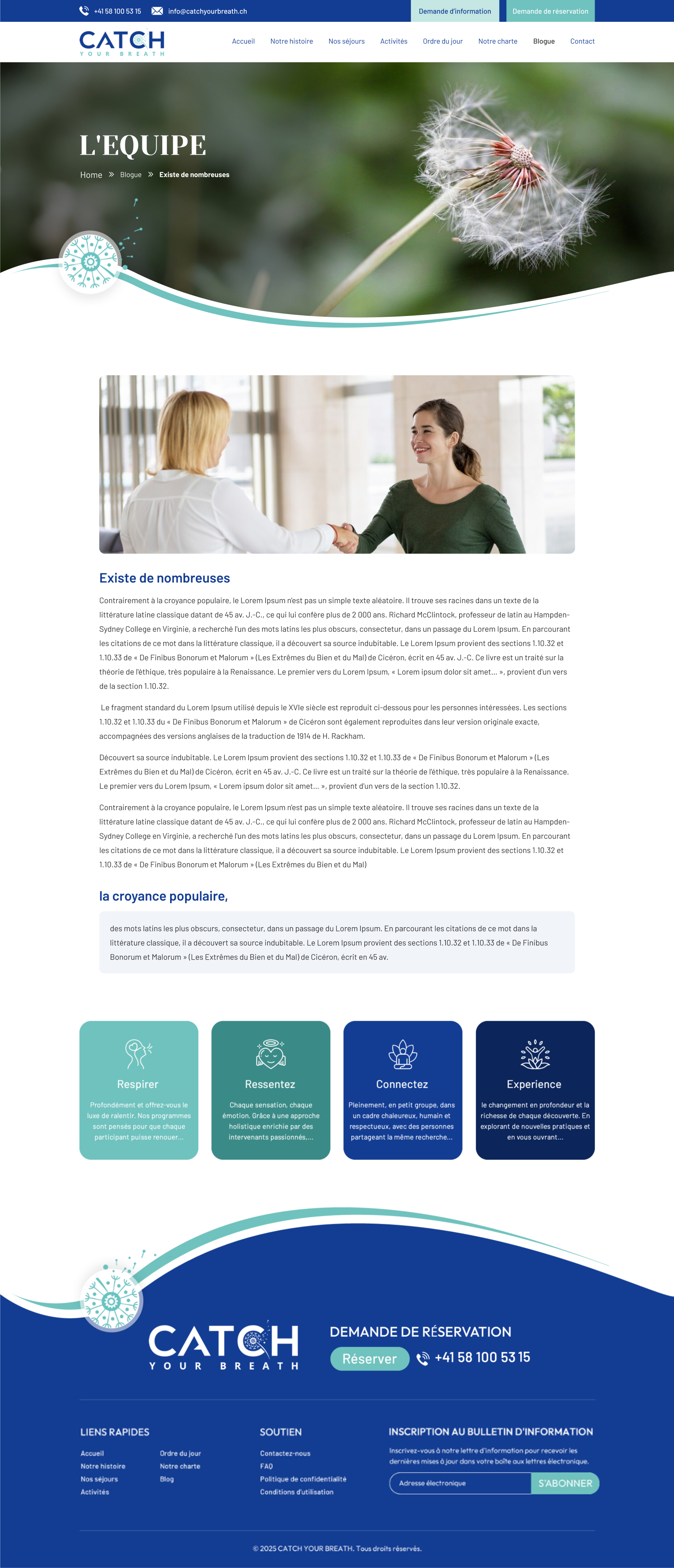 Web Design by Sbss for Catch Your Breath Sàrl | Design #35875317