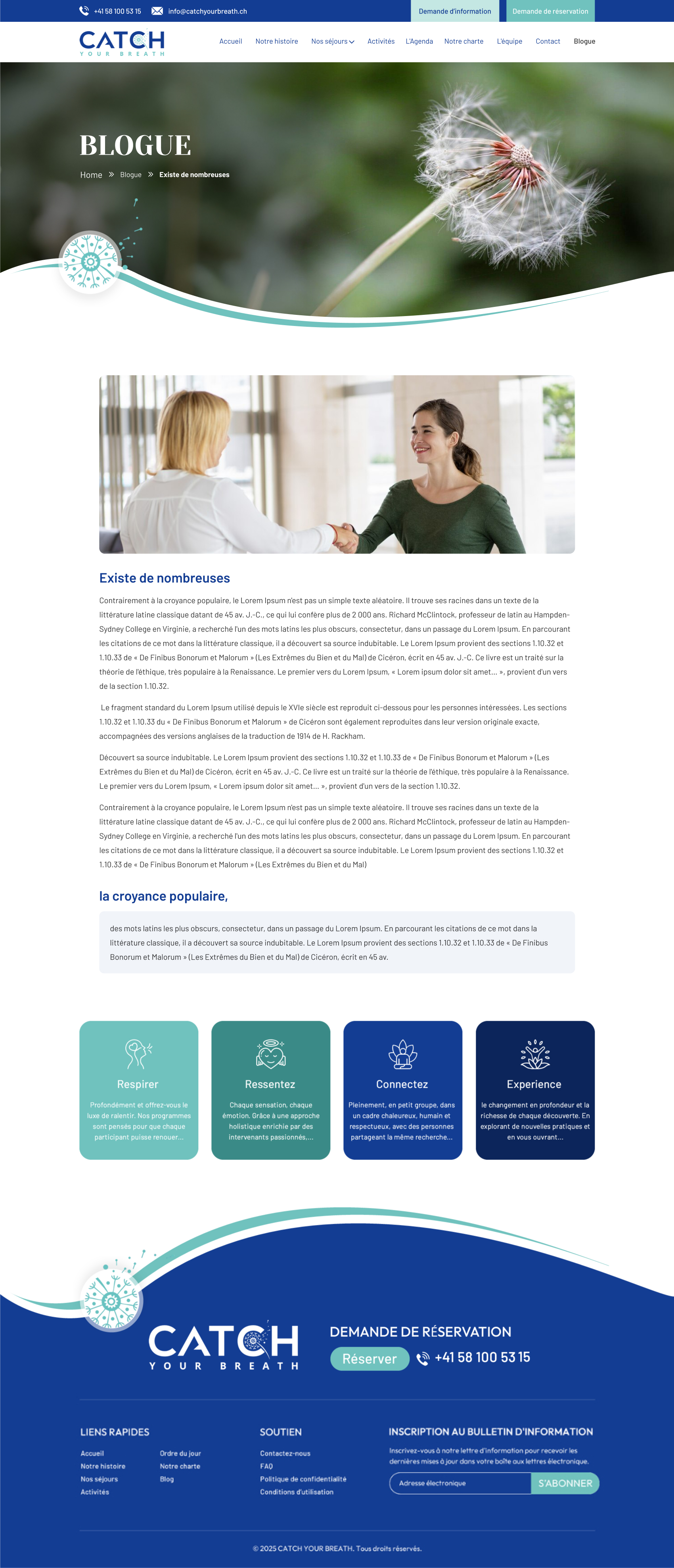 Web Design by Sbss for Catch Your Breath Sàrl | Design #35884567