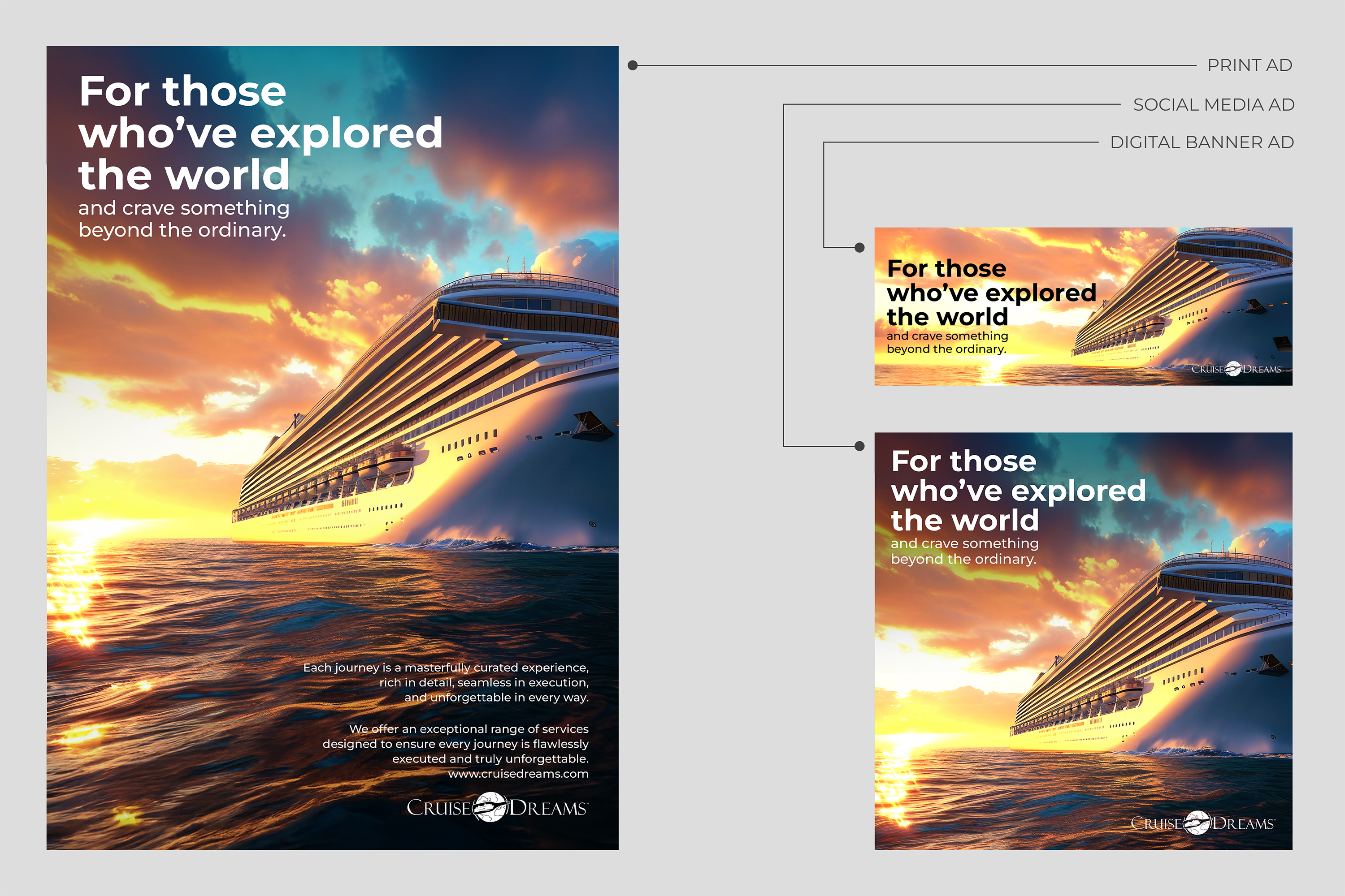 Advertisement Design by Arthur_M for Cruise Dreams | Design #35708428