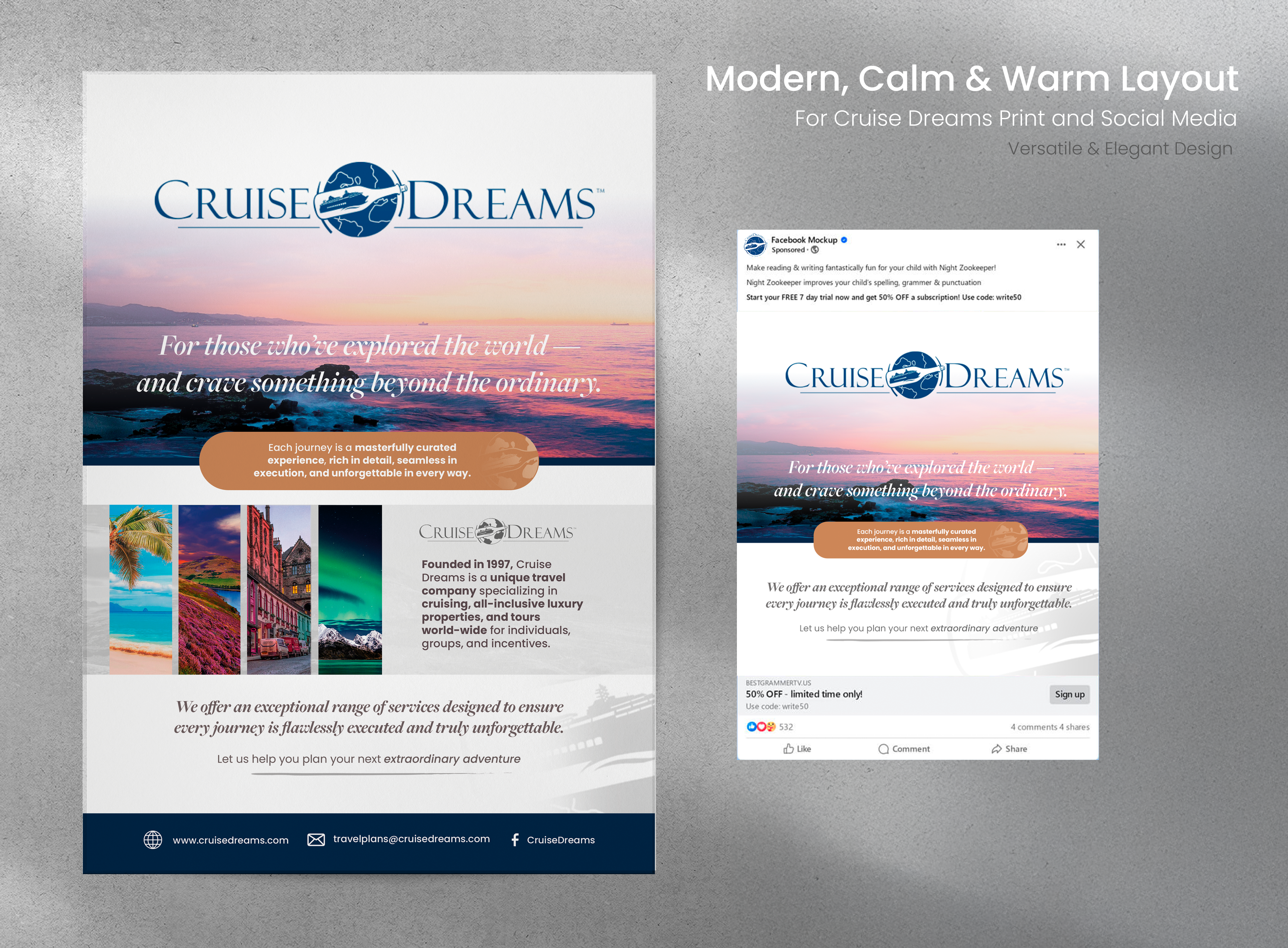 Advertisement Design by G Marchiori for Cruise Dreams | Design #35708334