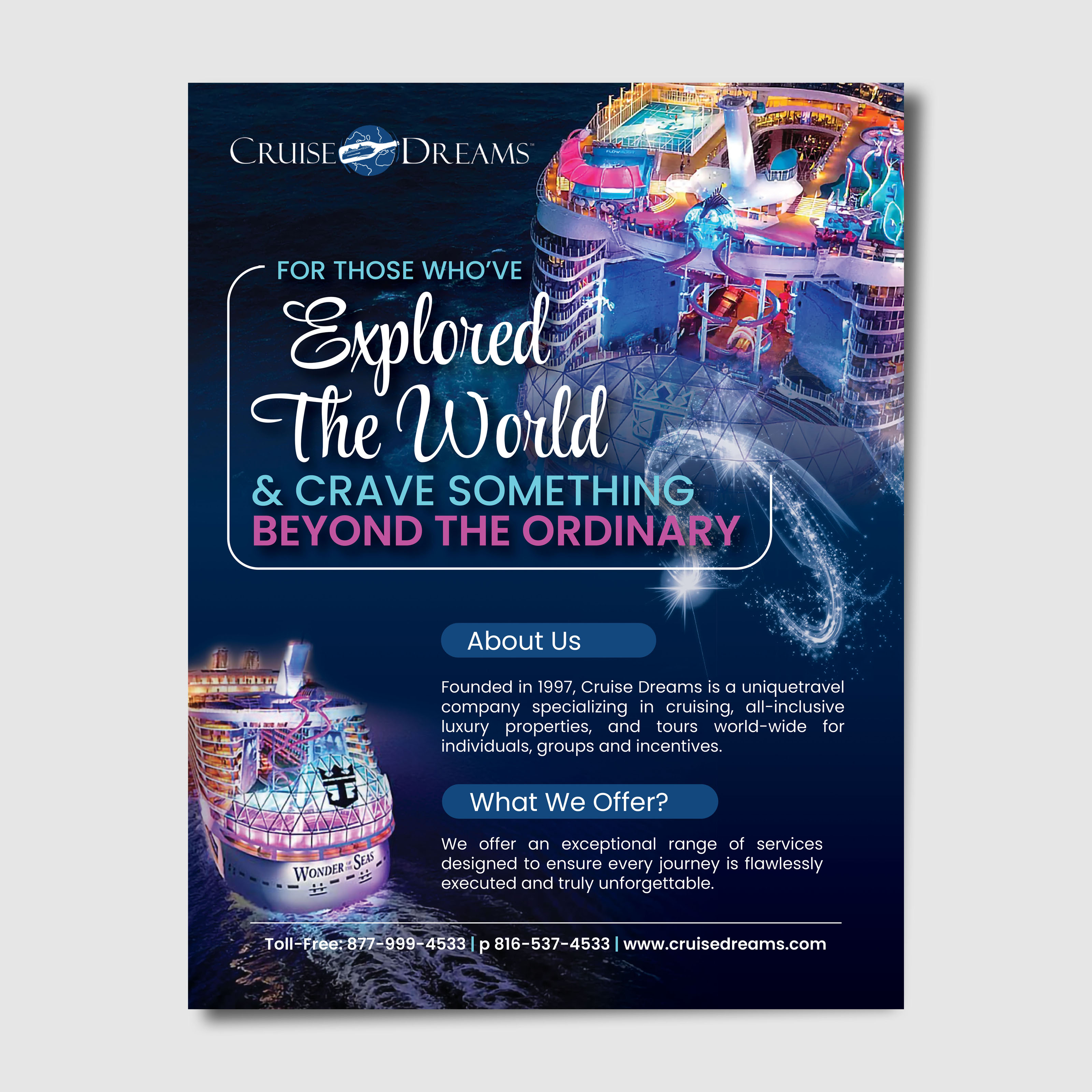 Advertisement Design by Attractive D-Signs for Cruise Dreams | Design #35708318