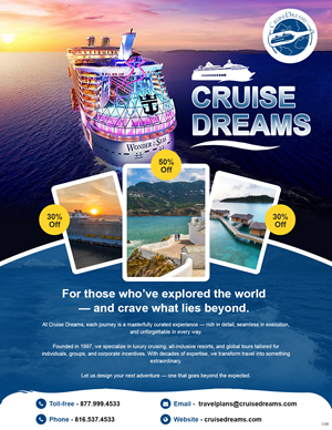 Advertisement Design by pb for Cruise Dreams | Design: #35690700