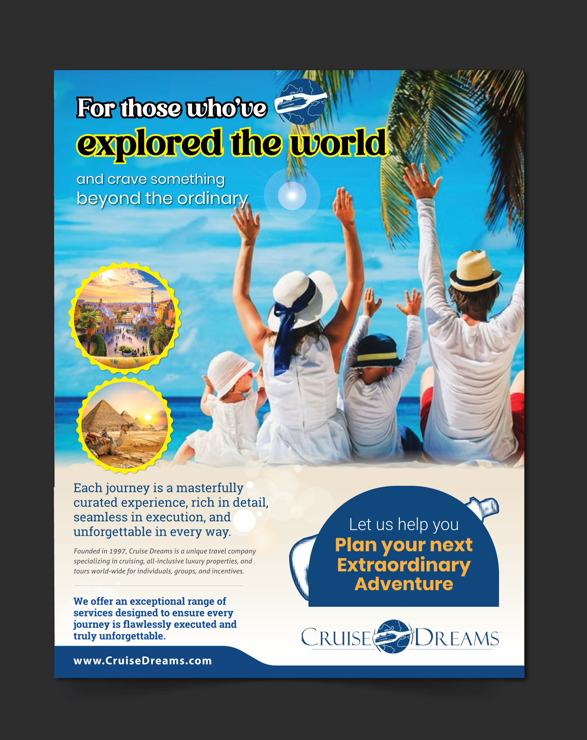 Advertisement Design by meet007 for Cruise Dreams | Design #35710812