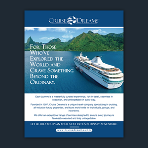 Advertisement Design by Bidita Saha for Cruise Dreams | Design: #35706730