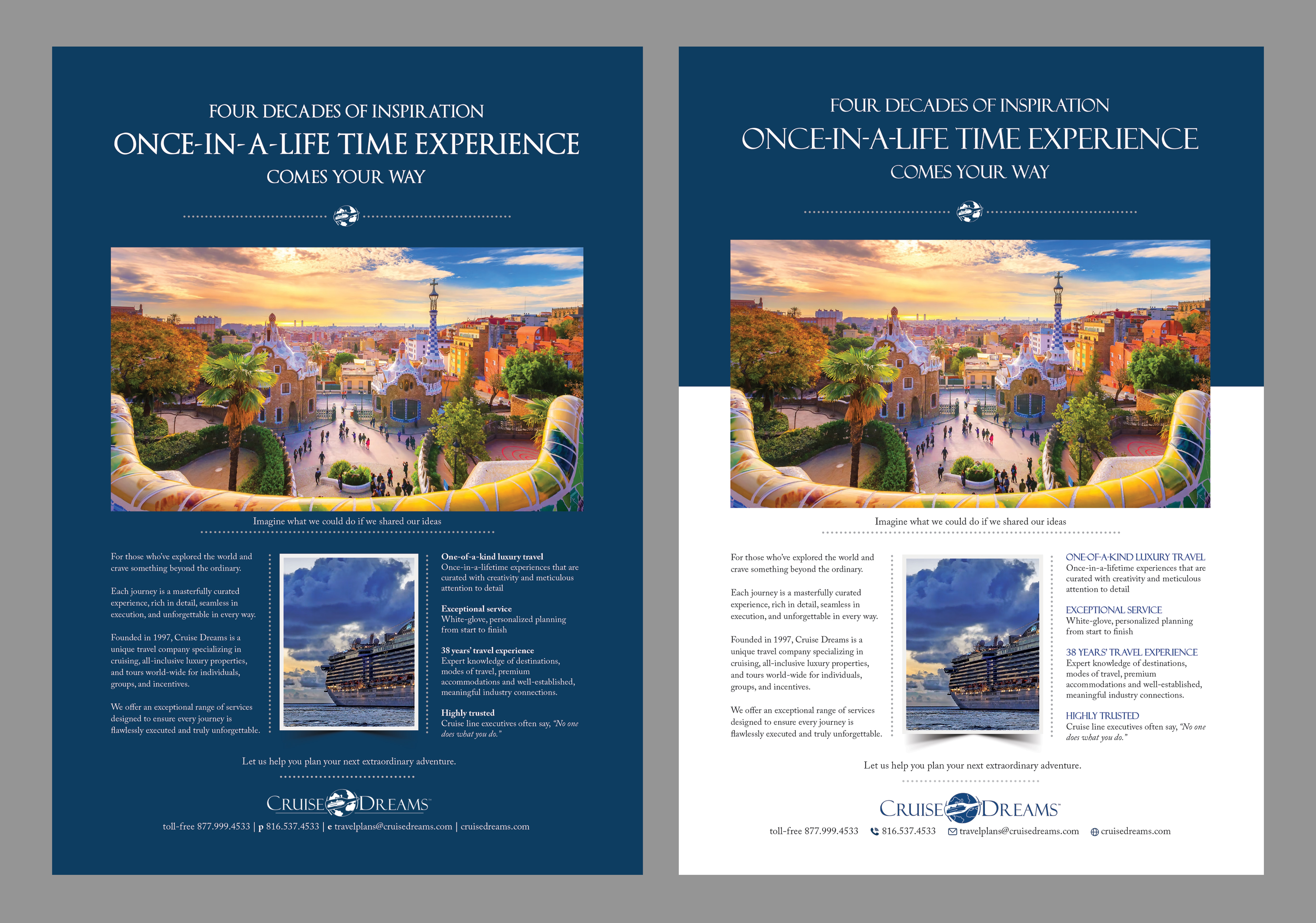 Advertisement Design by Creative D2024 for Cruise Dreams | Design #35687799
