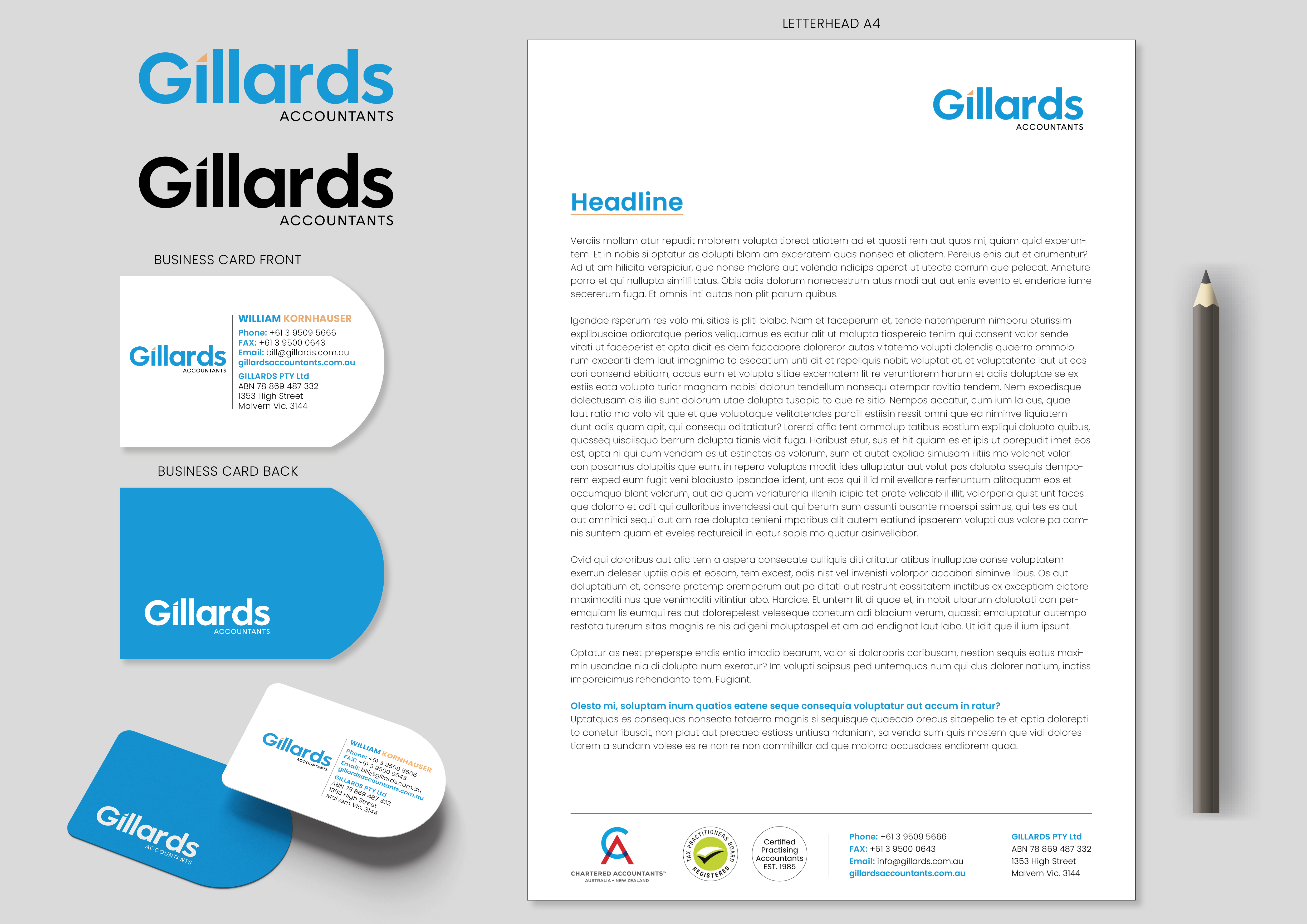 Stationery Design by MarkoE for Gillards Pty Ltd | Design #35689393