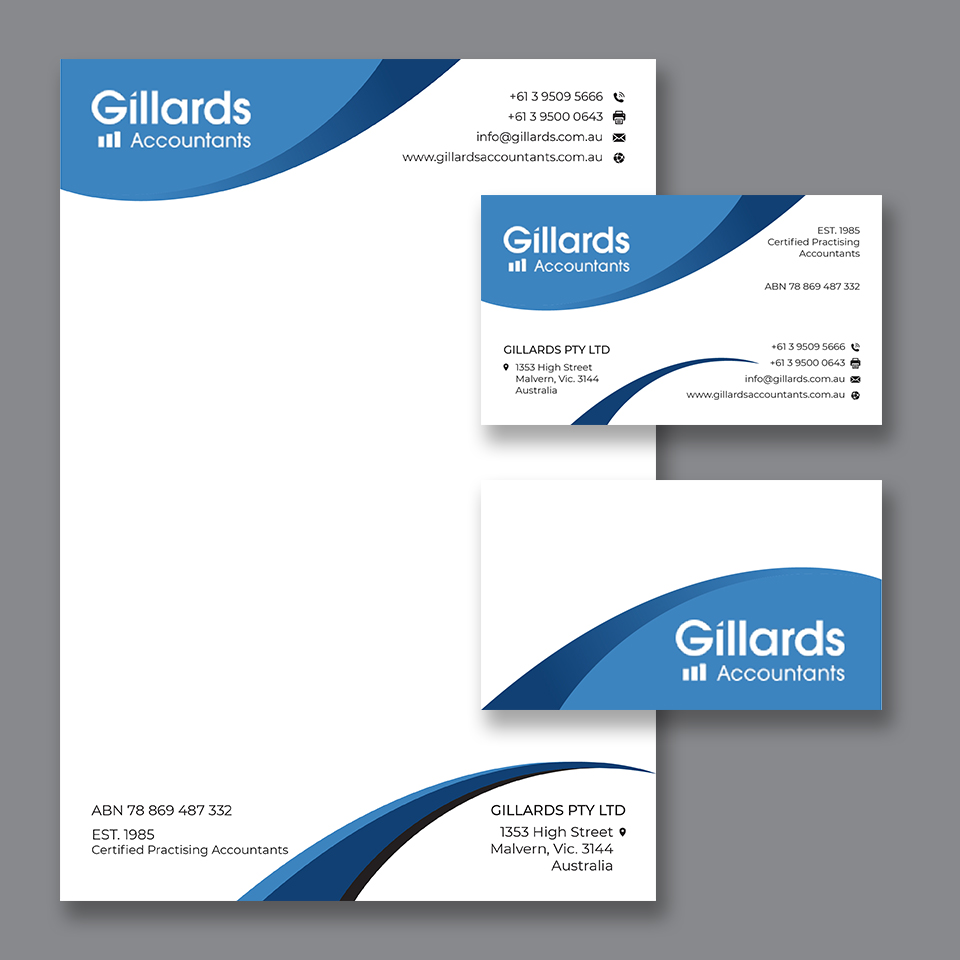 Stationery Design by YourLogoMaster for Gillards Pty Ltd | Design #35690973