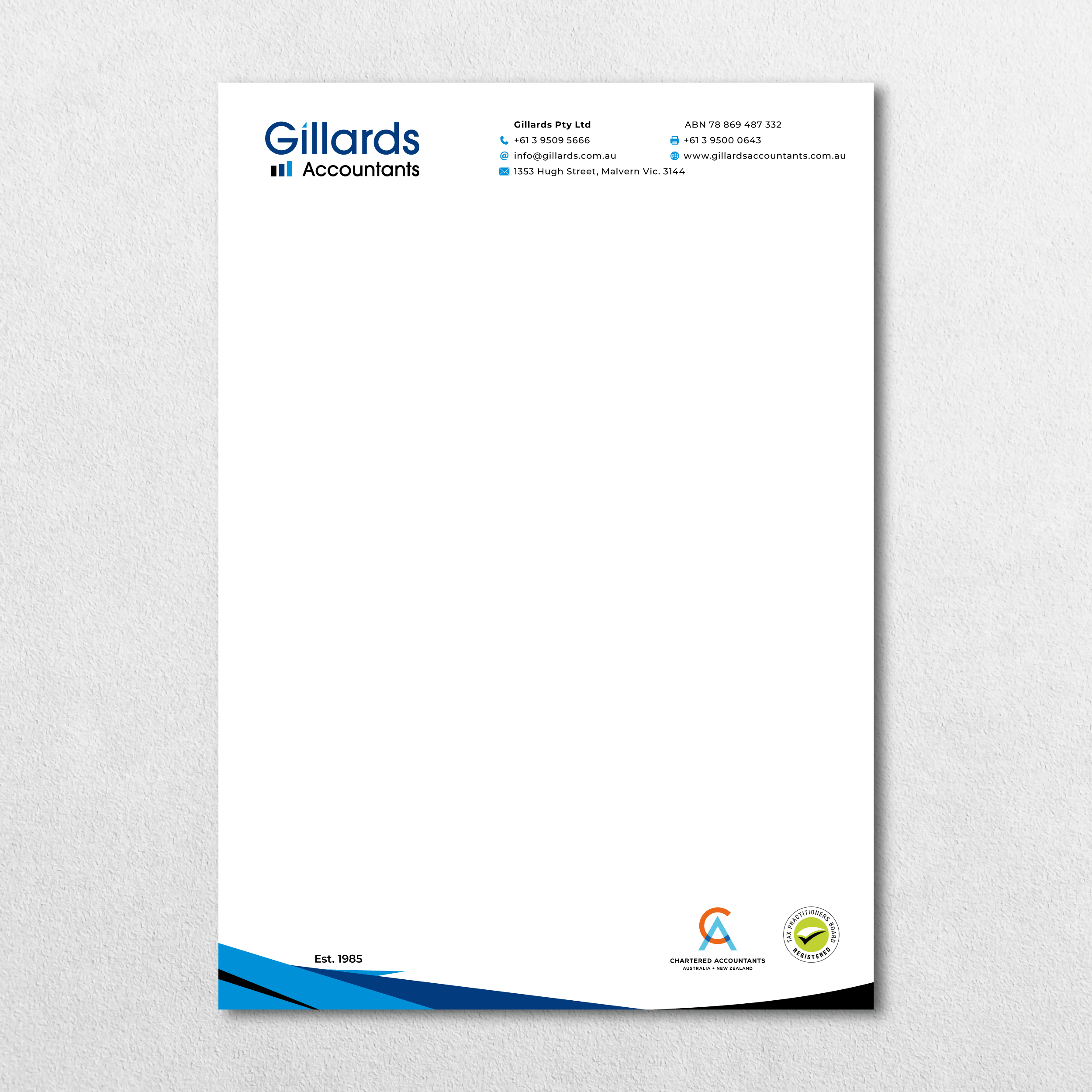 Stationery Design by RajW. for Gillards Pty Ltd | Design #35735459