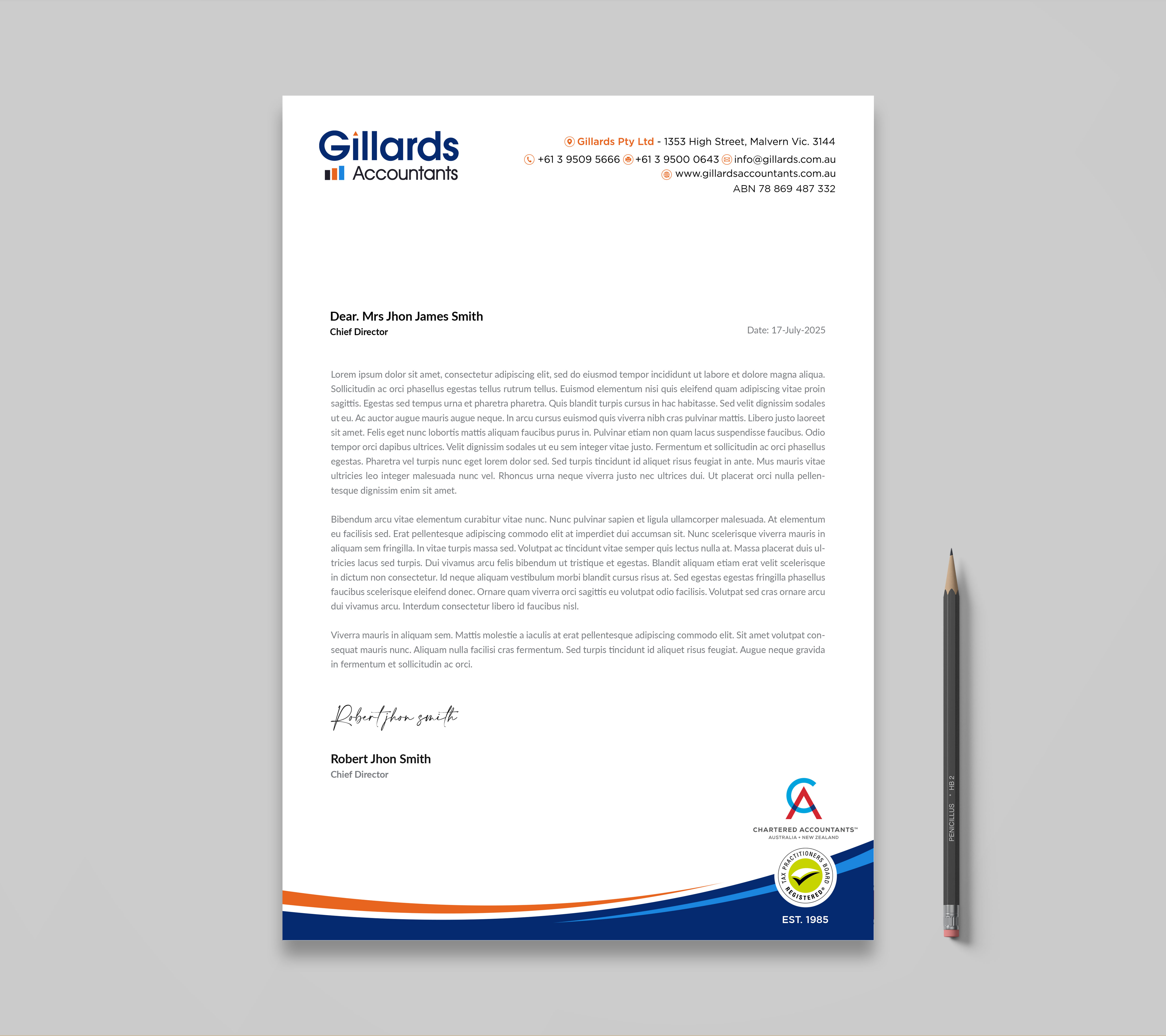 Stationery Design by Sabbir_2025 for Gillards Pty Ltd | Design #35691255