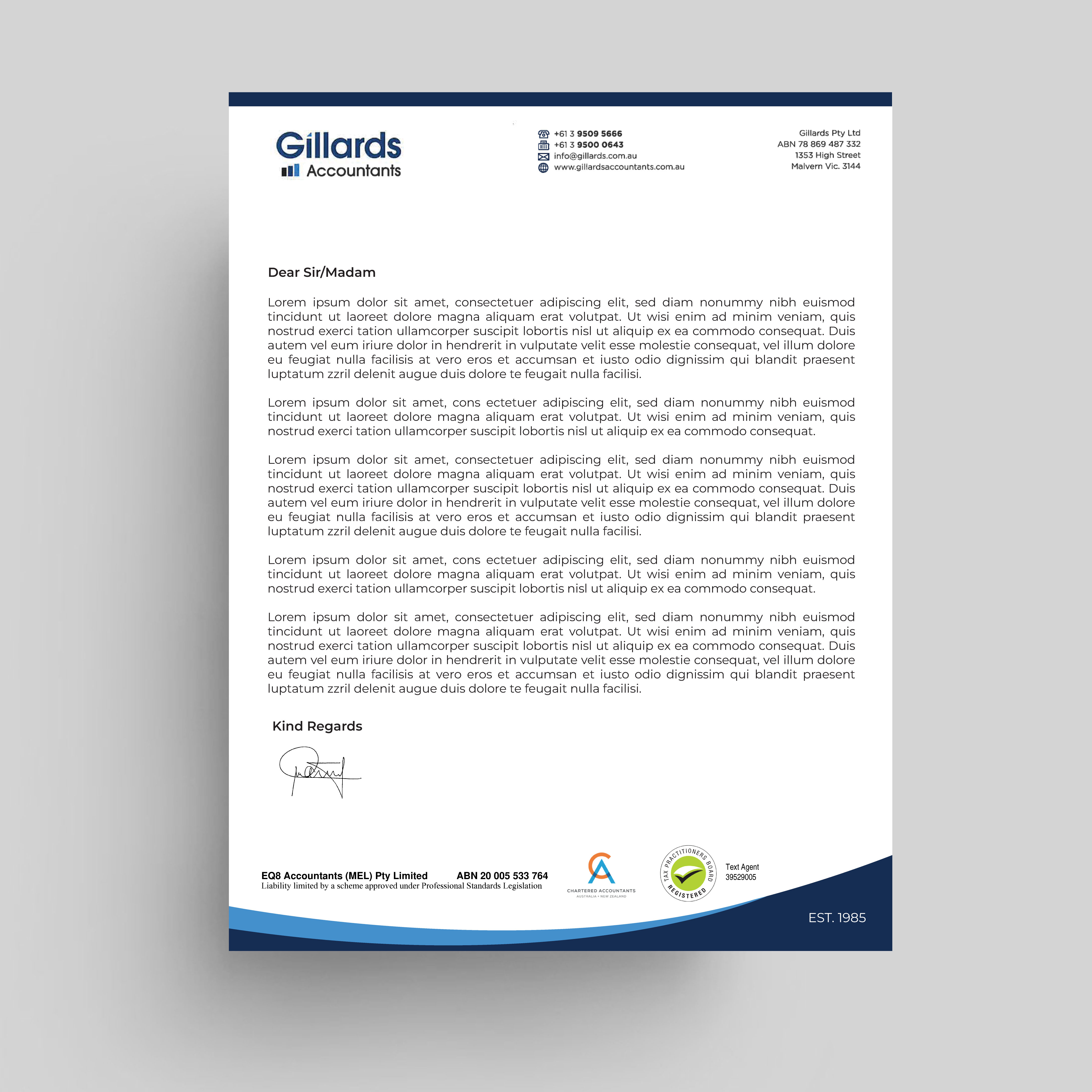 Stationery Design by angelonyamu for Gillards Pty Ltd | Design #35715002