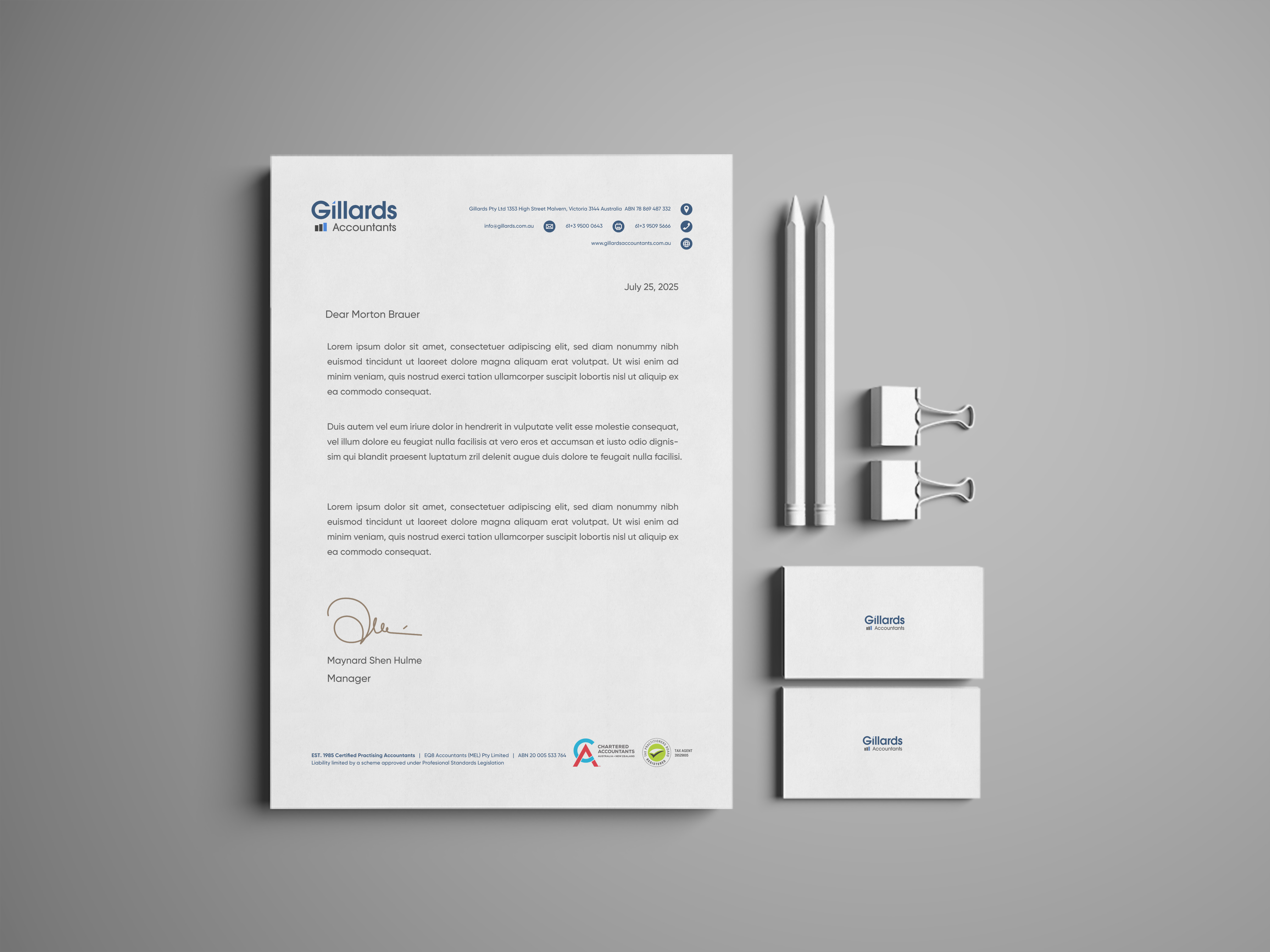 Stationery Design by Ambarwati Yuliana for Gillards Pty Ltd | Design #35736932