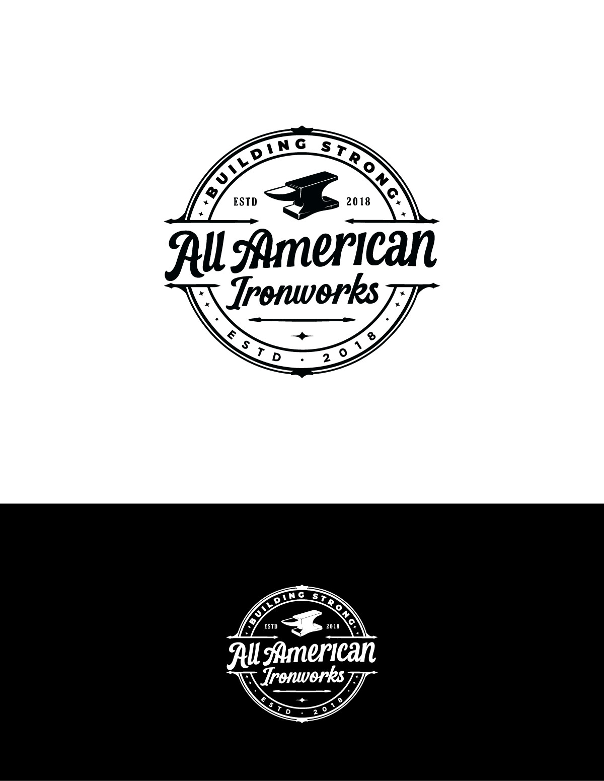 Logo Design by Designzz. for All American Ironworks and Ornamental Metals LLC | Design #35685672