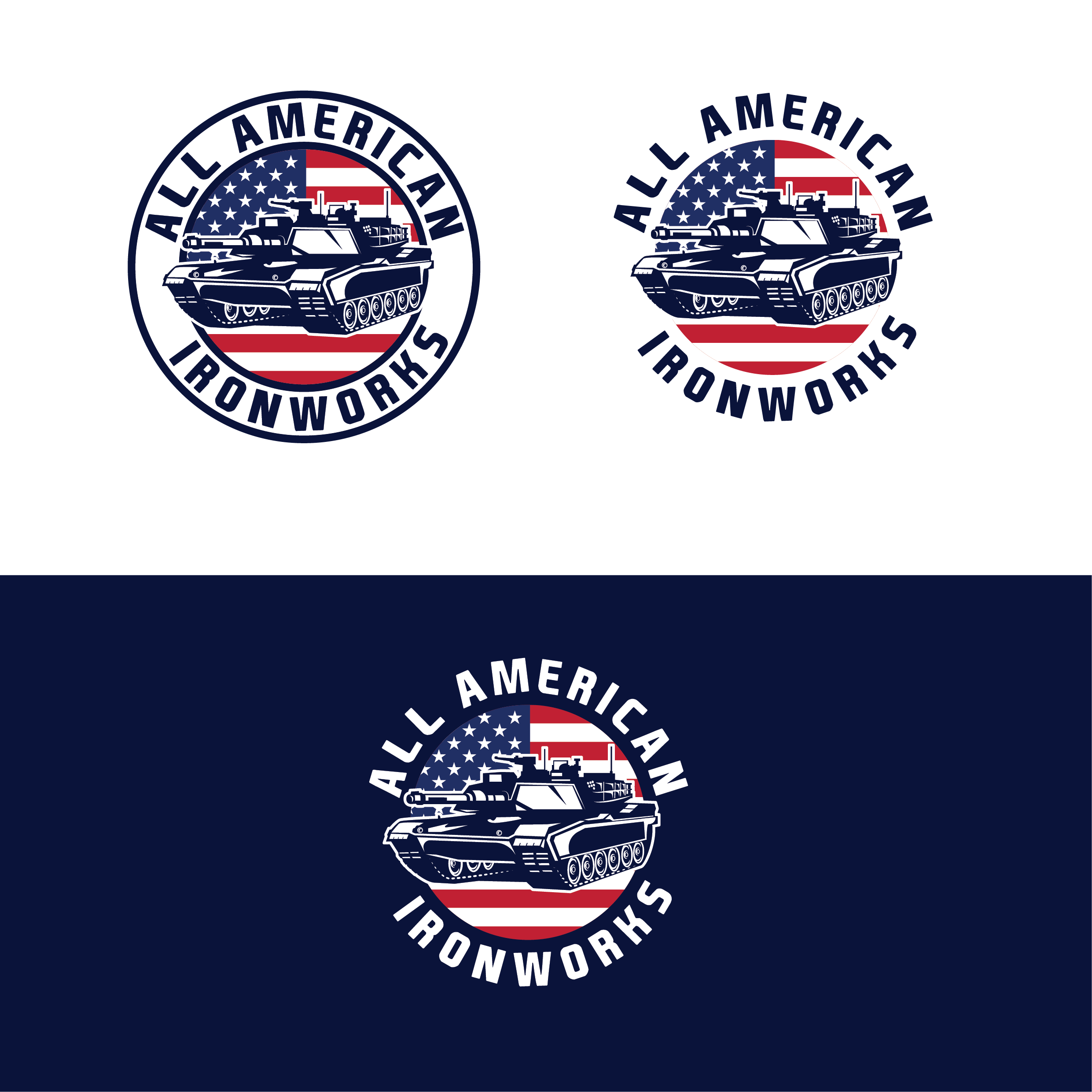 Logo Design by dskyvbc for All American Ironworks and Ornamental Metals LLC | Design #35685768